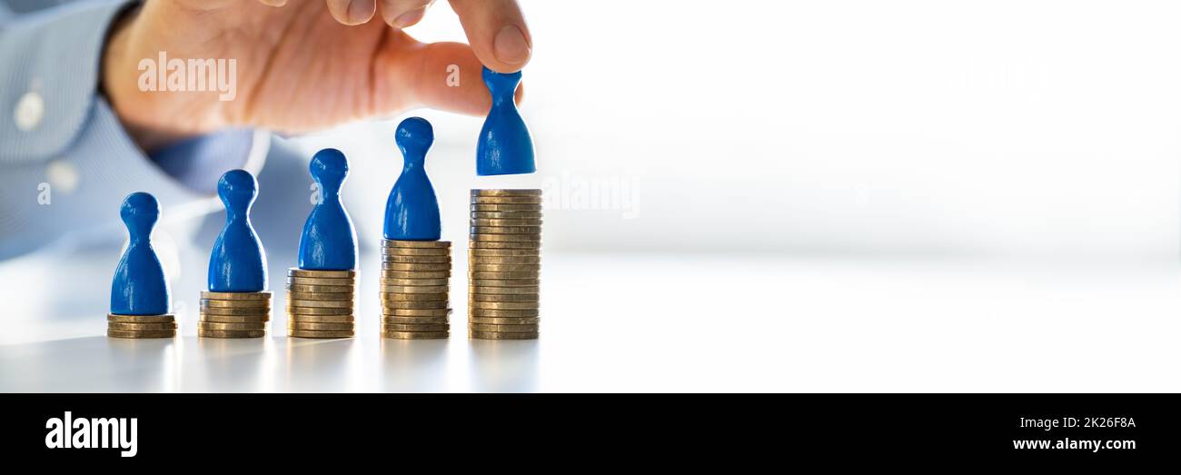Salaire minimum et augmentation de salaire. Rémunération d'assurance Banque D'Images