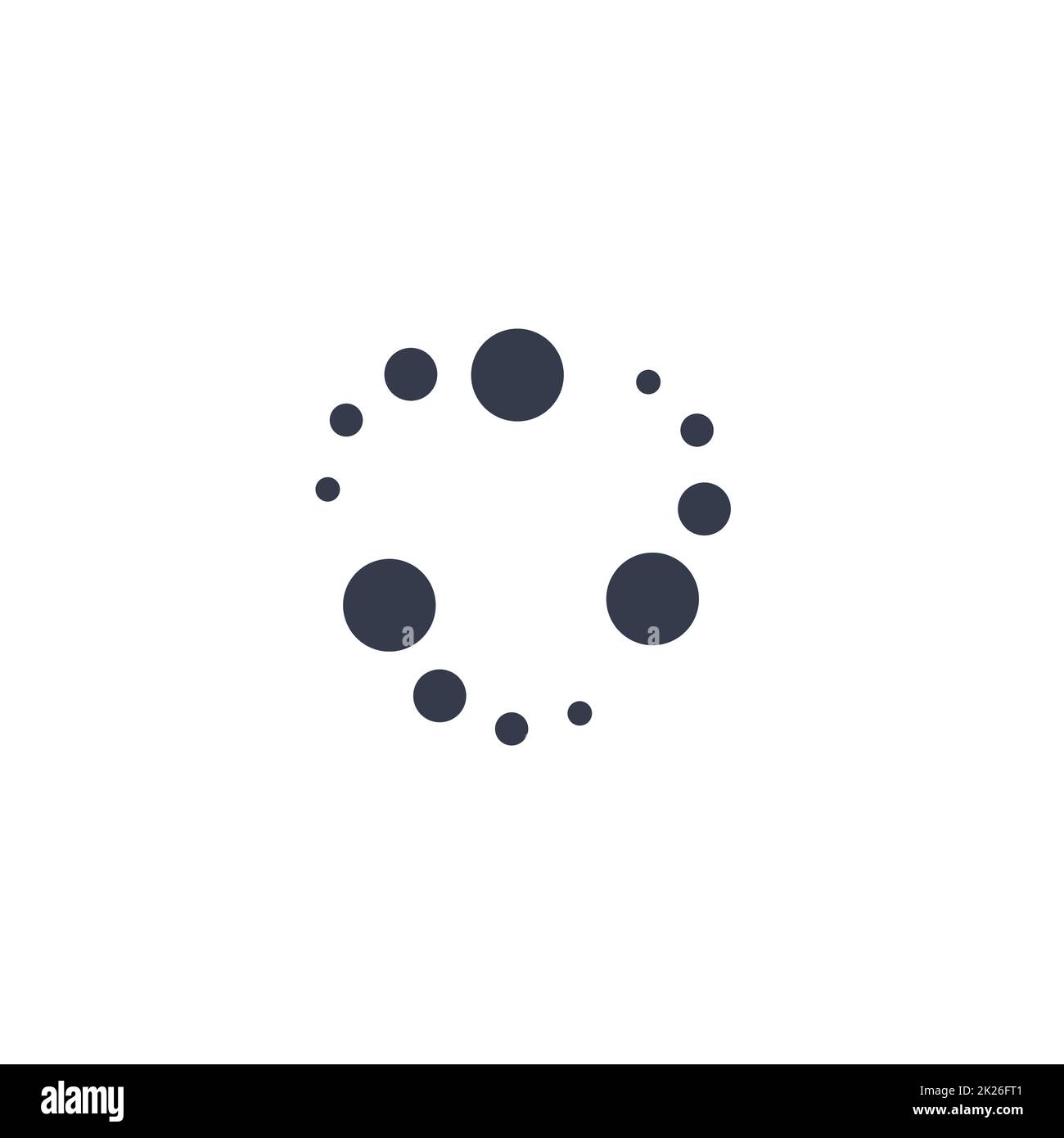 Icône de téléchargement, tour de progression de chargement, cercles de rotation, barre de processus de téléchargement, signe d'état de la mémoire tampon de chargement. Heure, élément graphique d'horloge abstrait pour l'interface Web. Signe vectoriel Banque D'Images