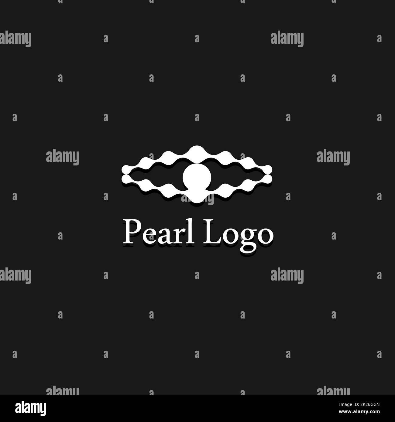 Pearl exclusif résumé vecteur isolé simple perl inhabituelle. Logo simple blanc. Banque D'Images