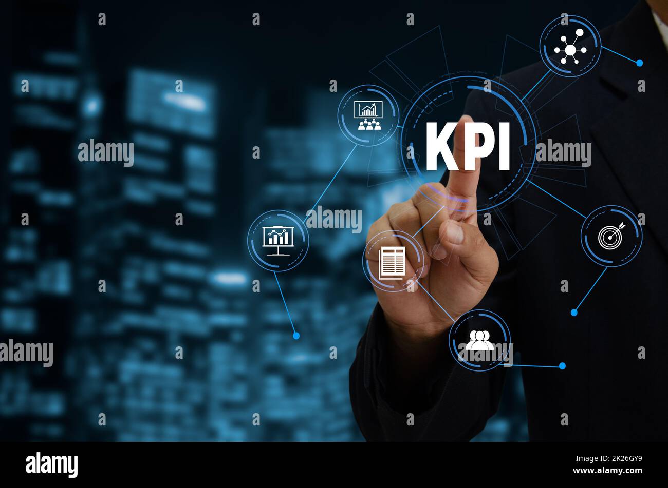 KPI indicateur de performance clé analyse des données métiers et réussite professionnelle Banque D'Images