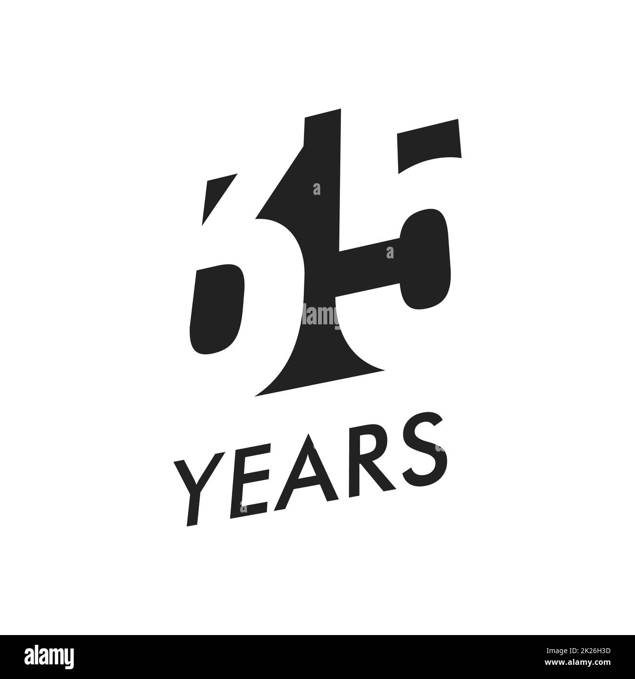 Trente-cinq ans. modèle emblème vector Anniversaire, symbole de la conception de l'espace négatif. L'icône de couleur noire du jubilé. Joyeux 35e anniversaire, abstract illustration. Banque D'Images