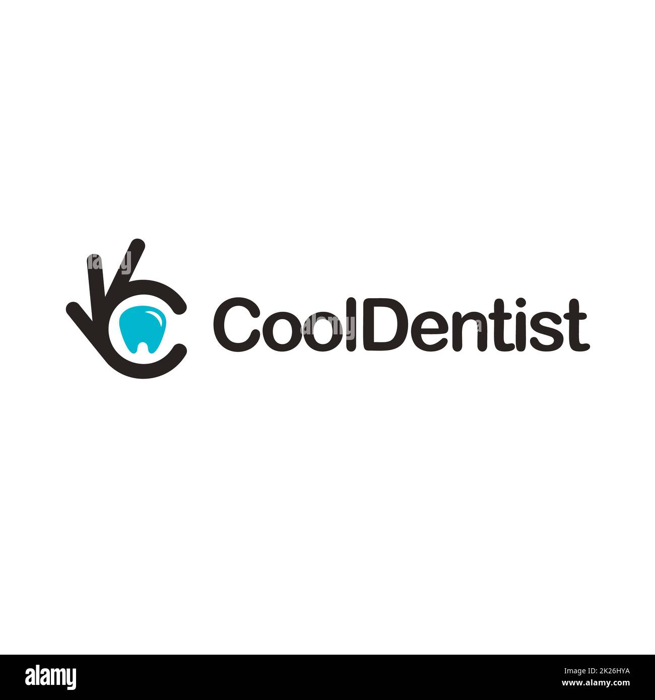 L'icône de la dent. Symbole ok, ok logo vector, de haute qualité Banque D'Images
