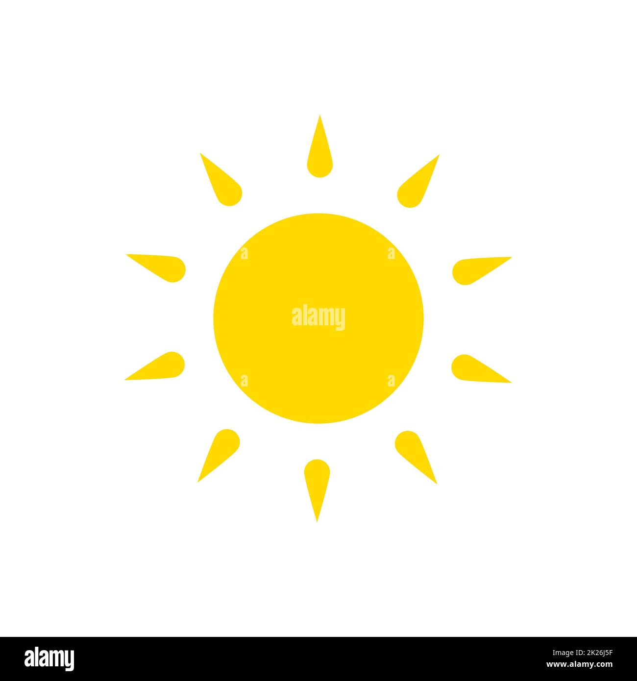 Symbole de l'été. Bien icône moderne. Sunny forme du cercle. Logo vector concept isolé sur fond blanc Banque D'Images