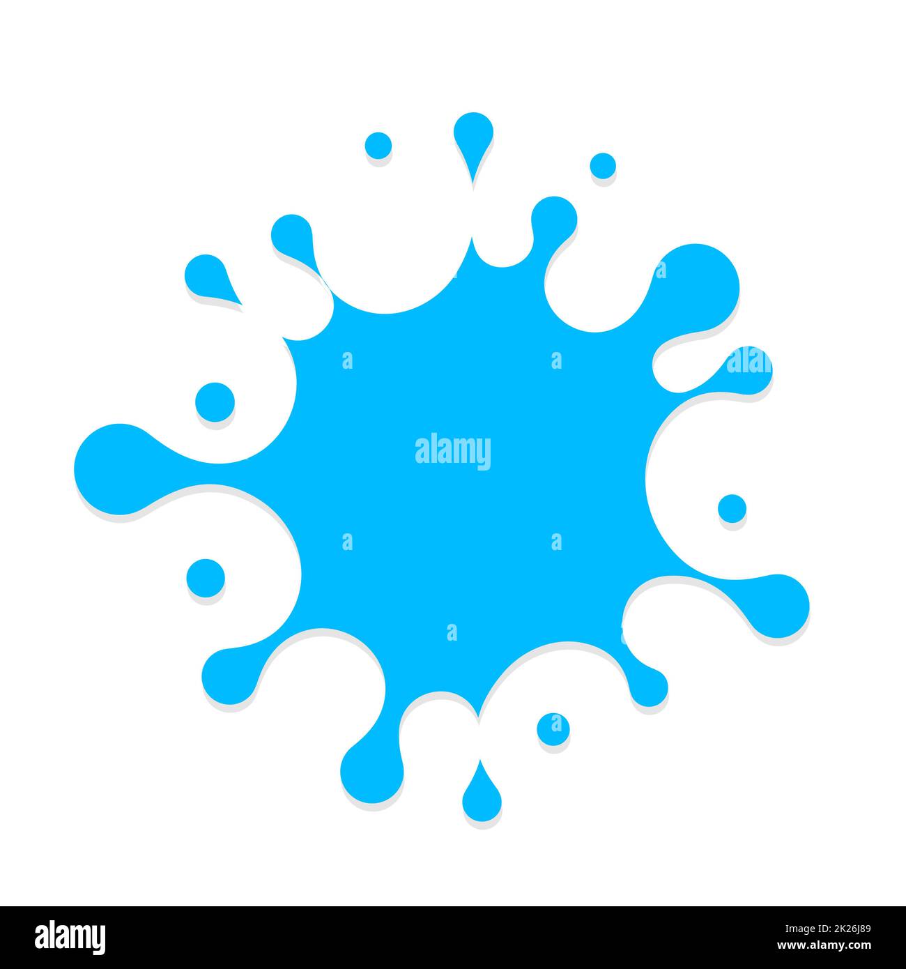 L'eau douce splash vector icône. White blot, drop illustration. Logo de l'eau modèle. Conception de panneau peinture bleue. Banque D'Images