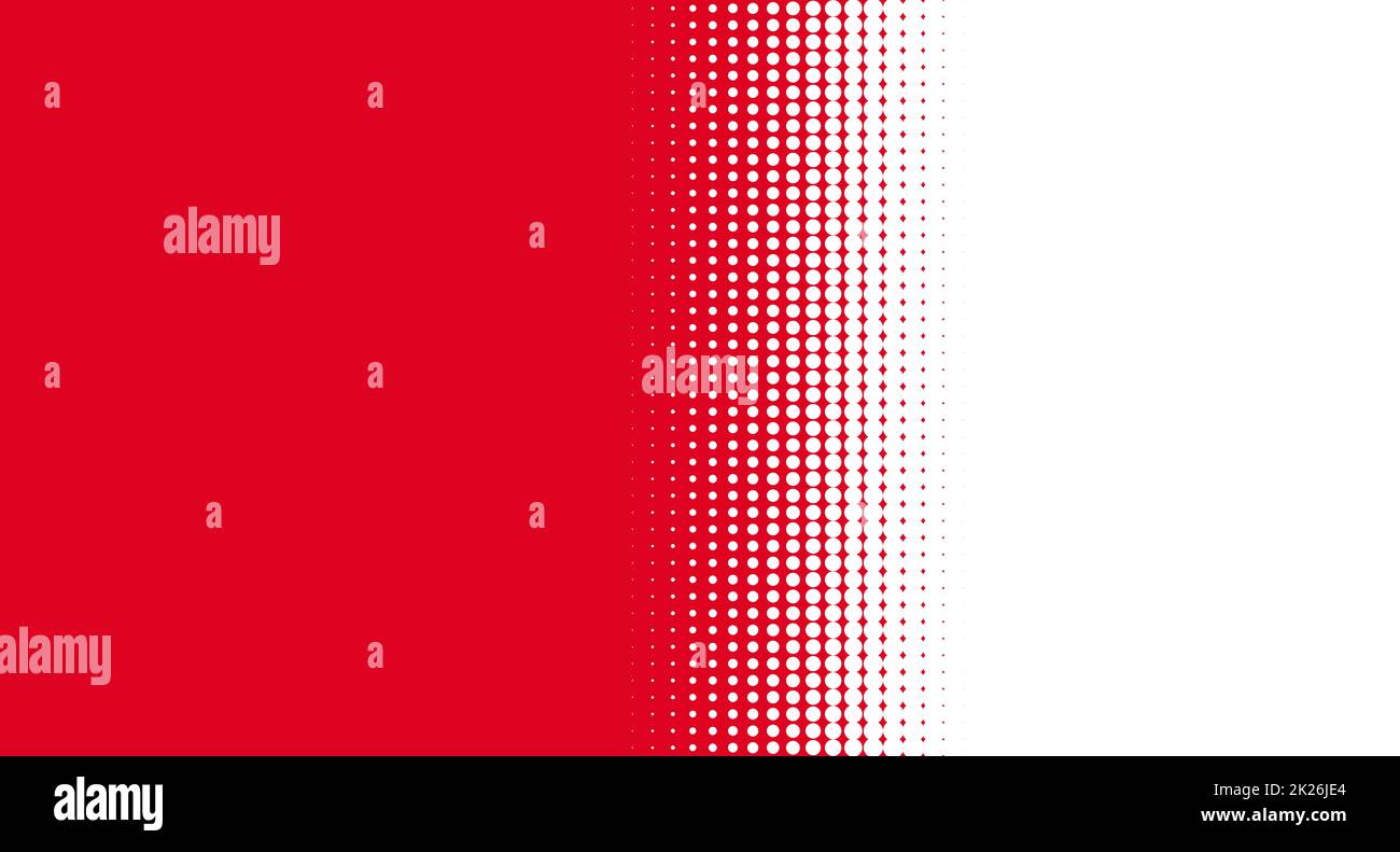 Dégradé de points rouge et blanc - modèle d'arrière-plan Banque D'Images