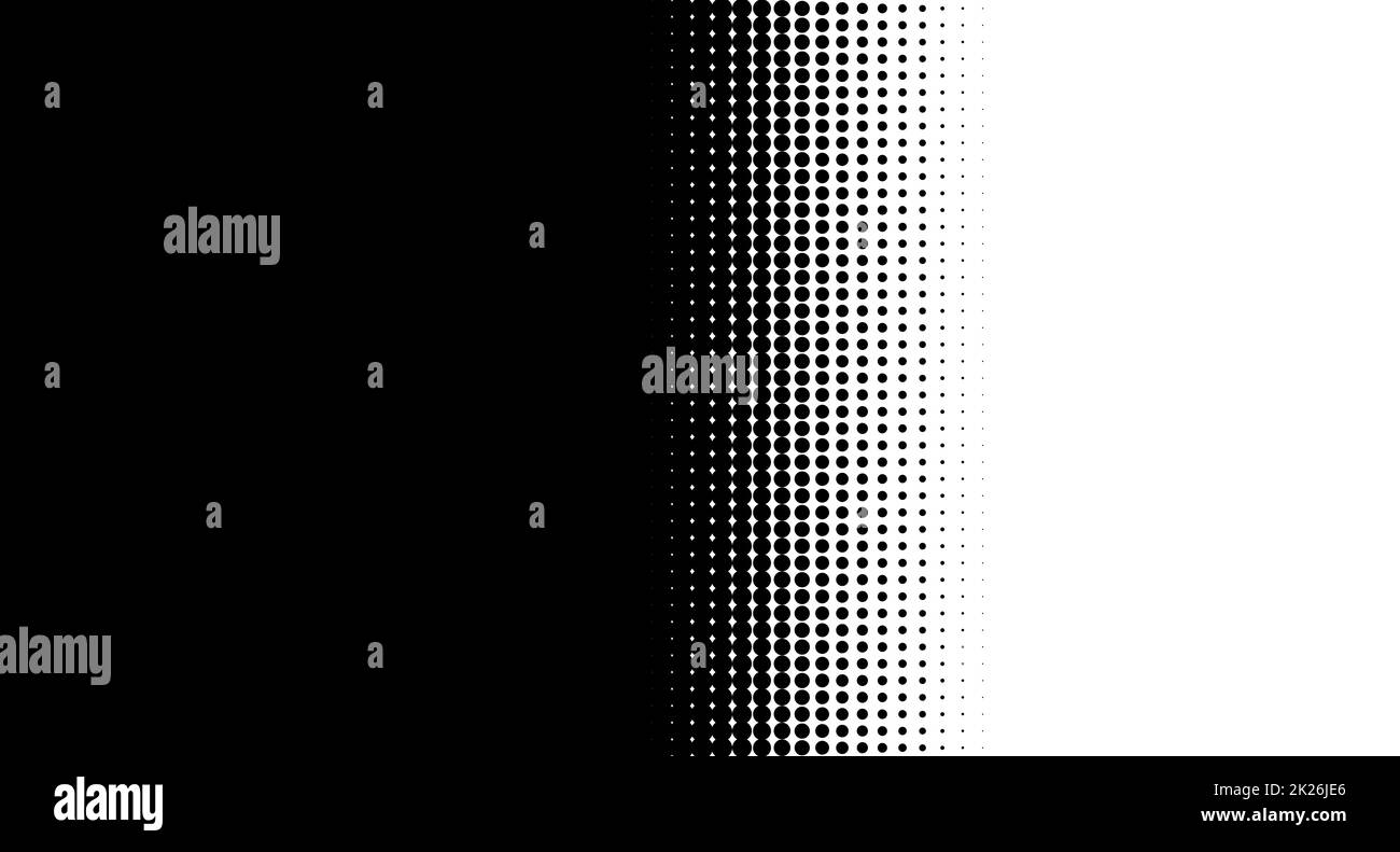 Dégradé de points noir et blanc - modèle d'arrière-plan Banque D'Images