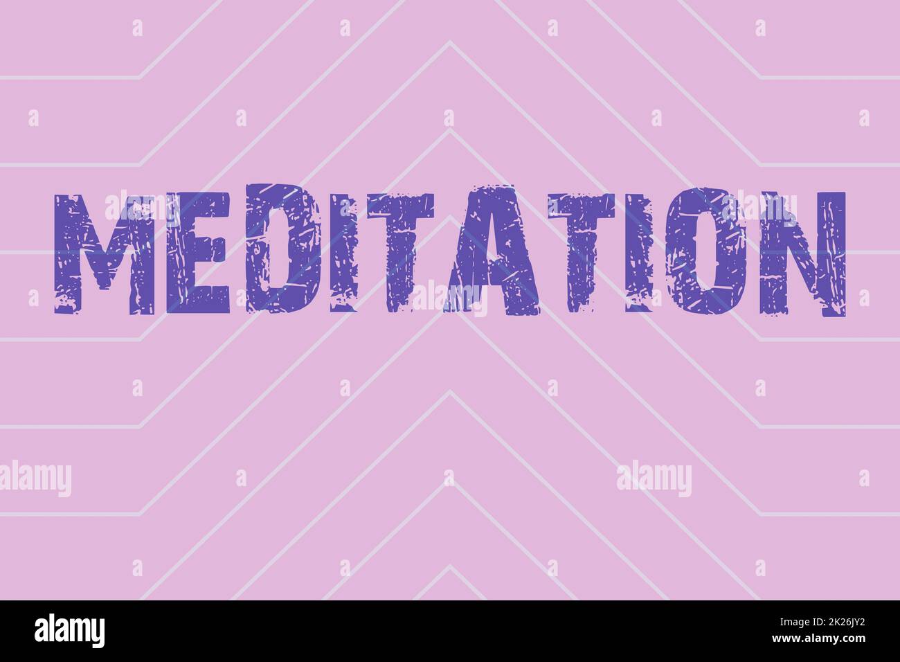 Méditation d'affichage conceptuel. Business concept atteindre un état mental clair et émotionnellement calme et stable Line Illustrated Backgrounds avec diverses formes et couleurs. Banque D'Images