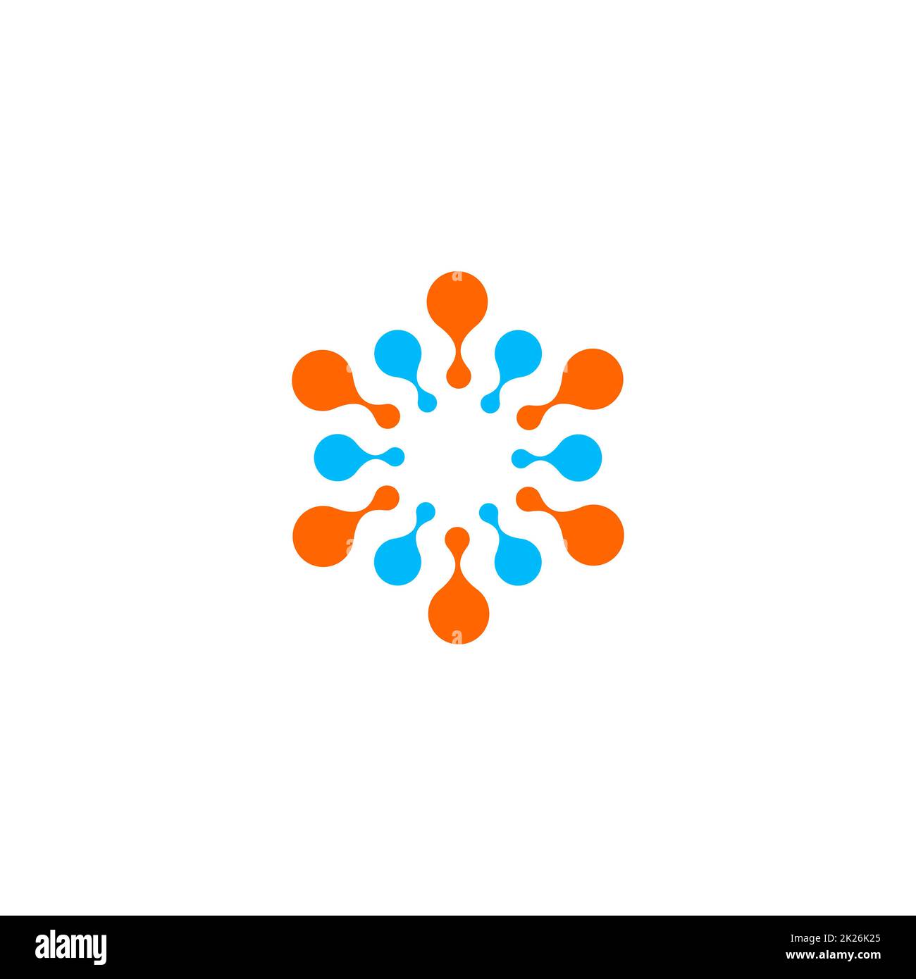 Vector isolated logo sun modèle. Résumé Points symbole. Icône de forme circulaire. Banque D'Images