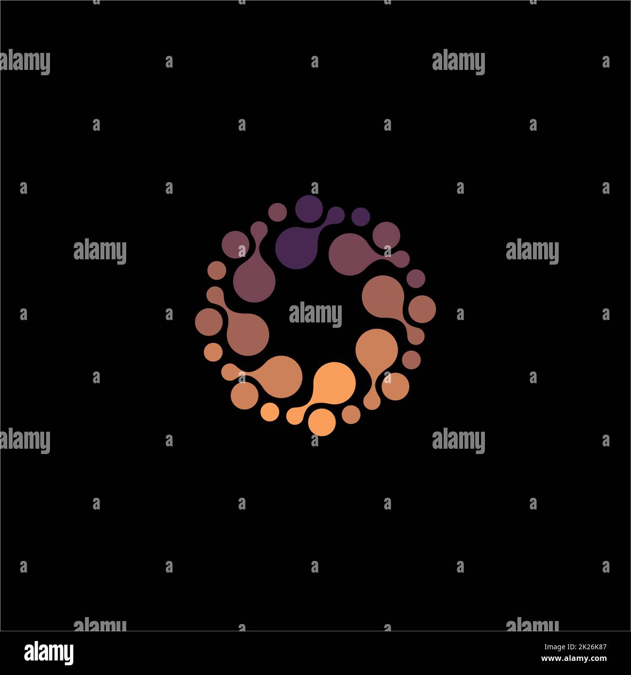 Abstract flower isolés logo Vector. Forme ronde décoration florale. Banque D'Images