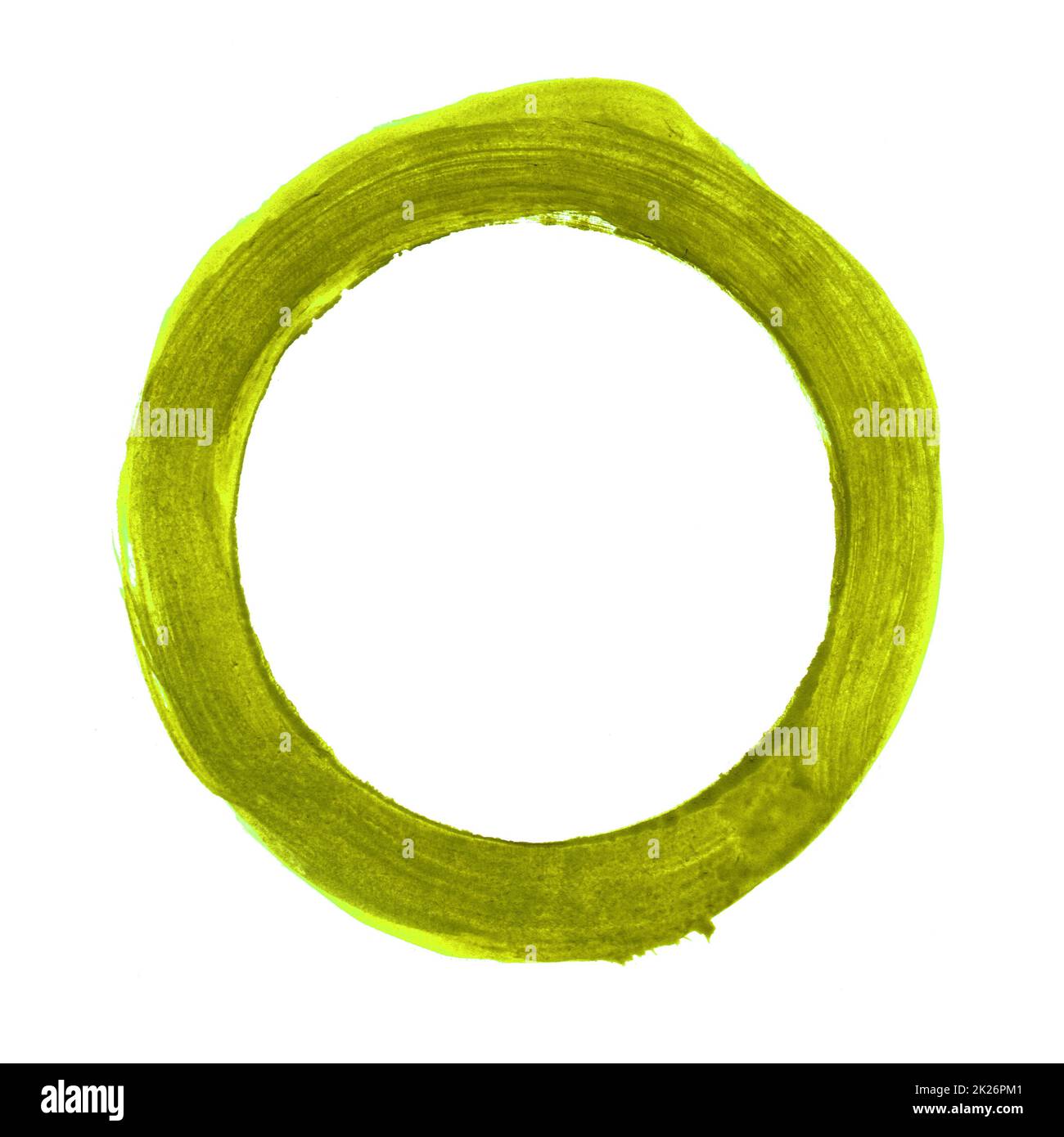 Cercle vert - tracé à la main avec un pinceau Banque D'Images