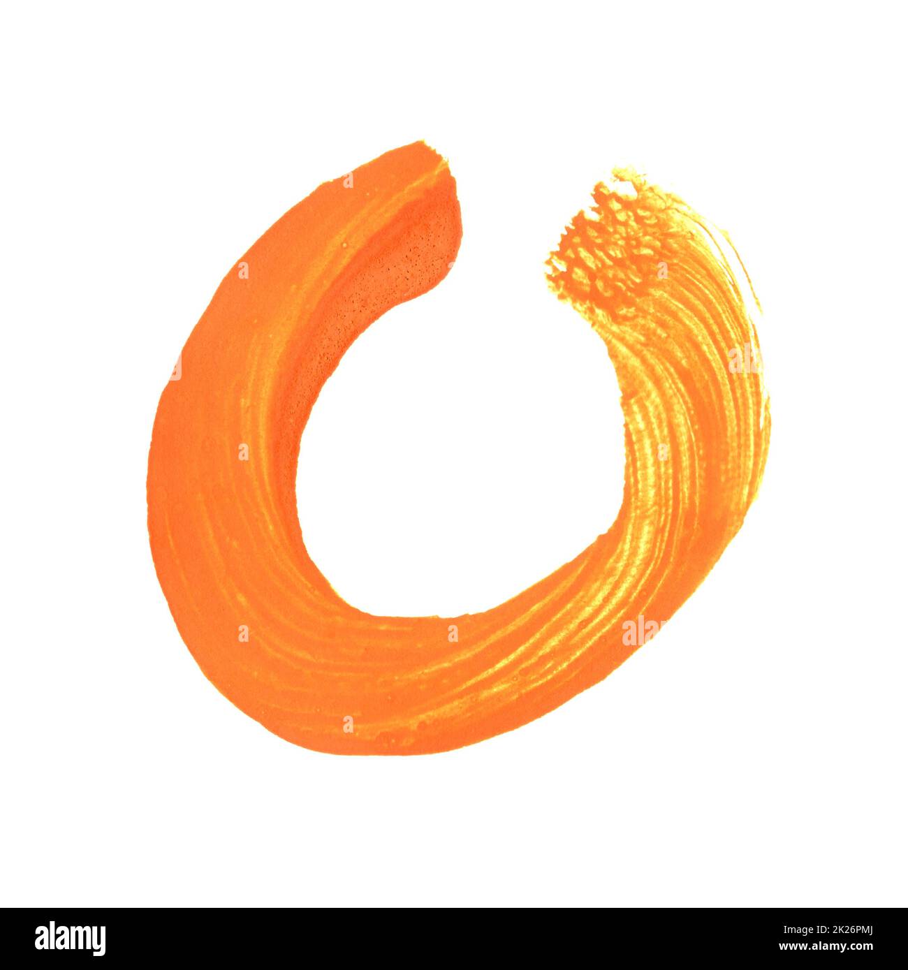 Cercle de peinture orange à la main Banque D'Images Cercle de peinture orange à la main Banque D'Images