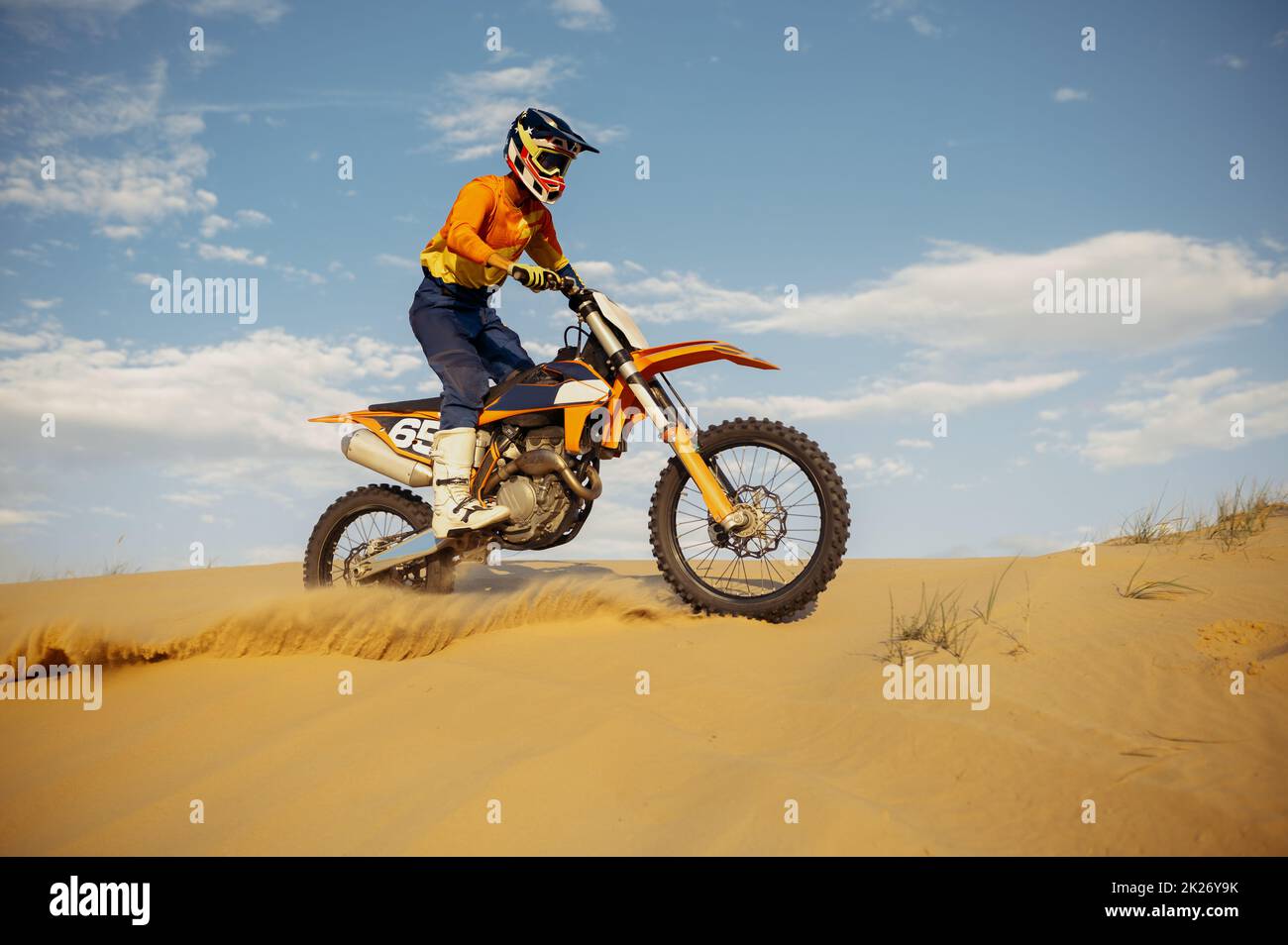 Pilote de vitesse professionnel dans la course de motocross Banque D'Images