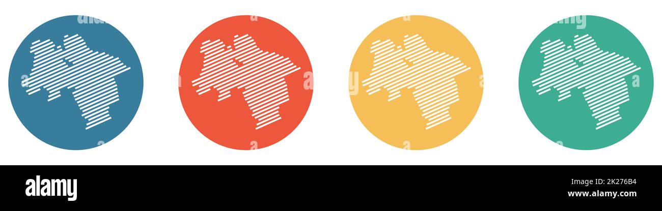 Bannière colorée avec 4 boutons: Niedersachsen - Etat fédéral en Allemagne Banque D'Images