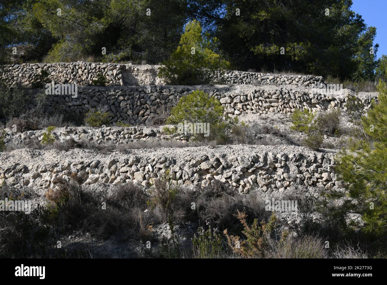 Un mur artificiel sans ciment dans la province d'Alicante, en Espagne Banque D'Images