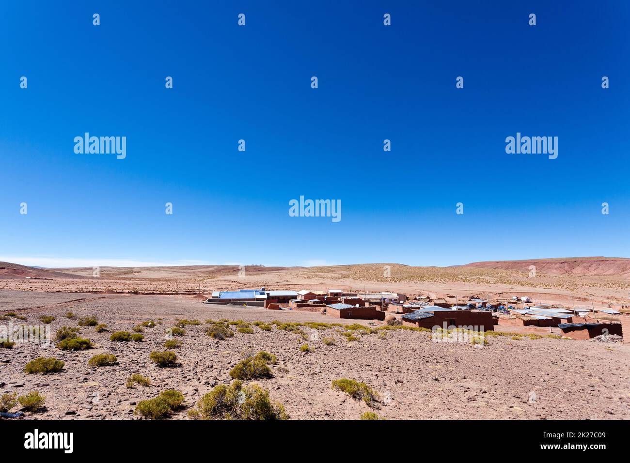 Vue sur le village de Cerrillos, Bolivie Banque D'Images