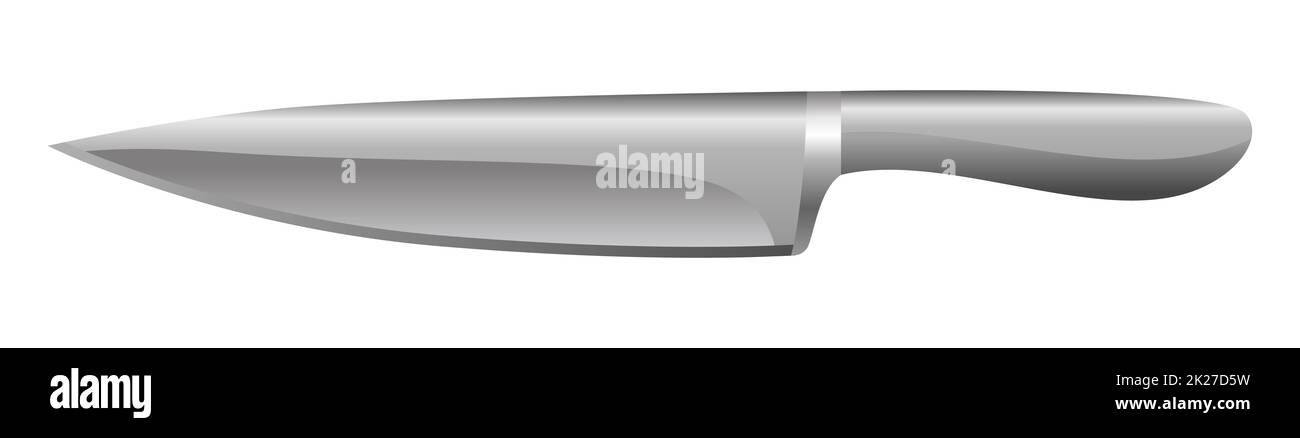 Couteau en acier réaliste isolé sur fond blanc - Vector Banque D'Images