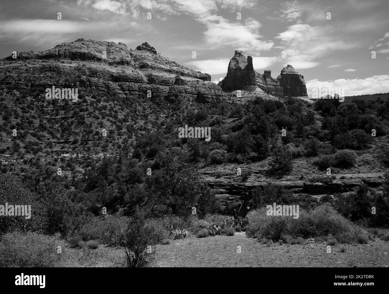 Monochrome Sedona Red Rock Country Banque D'Images