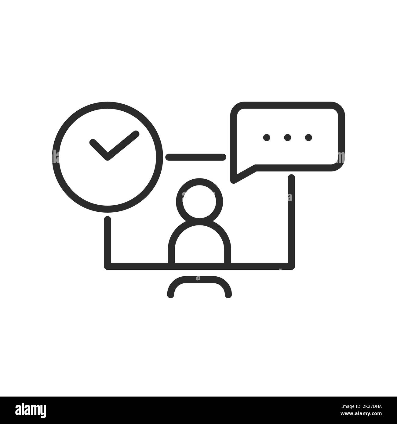 icône de ligne relative à la réunion en ligne Banque D'Images