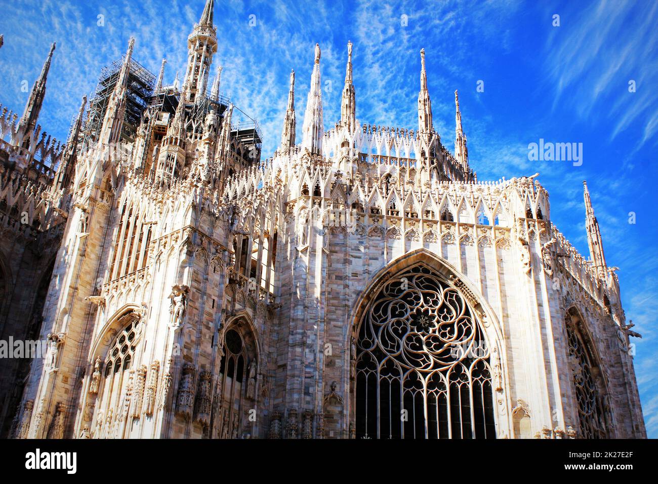 La cathédrale de Milan, le Duomo di Milano, l'une des plus grandes églises au monde Banque D'Images