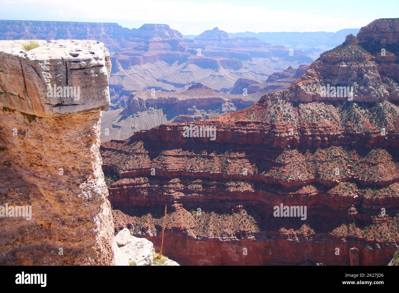 Les roches blanches et rouges, proches et lointains, produisent un effet de couleur agréable dans le parc national du Grand Canyon Banque D'Images