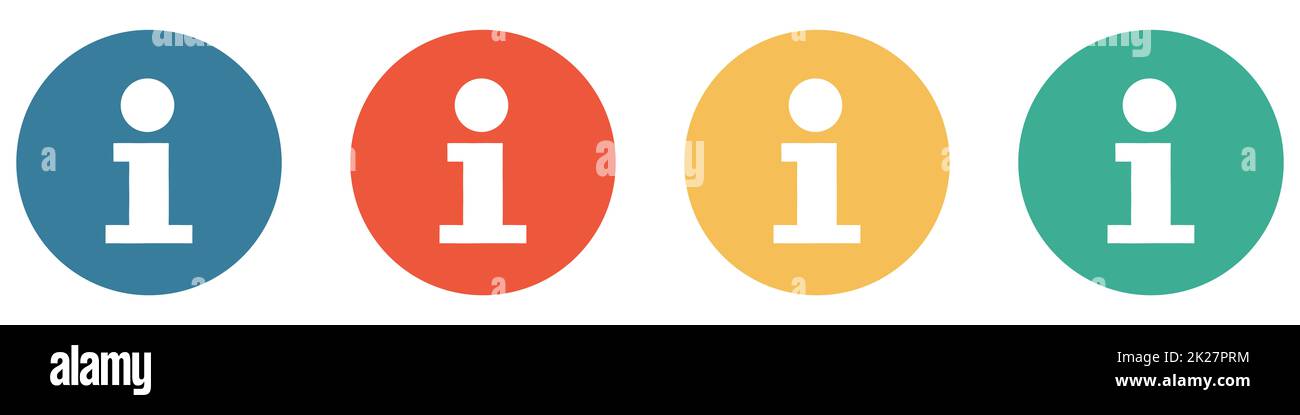 Bannière colorée avec 4 boutons : panneau d'information Banque D'Images