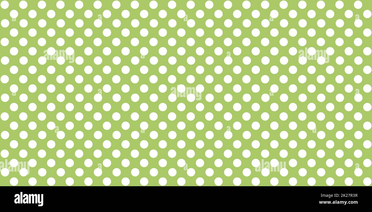 Motif nappe vert avec points blancs Banque D'Images