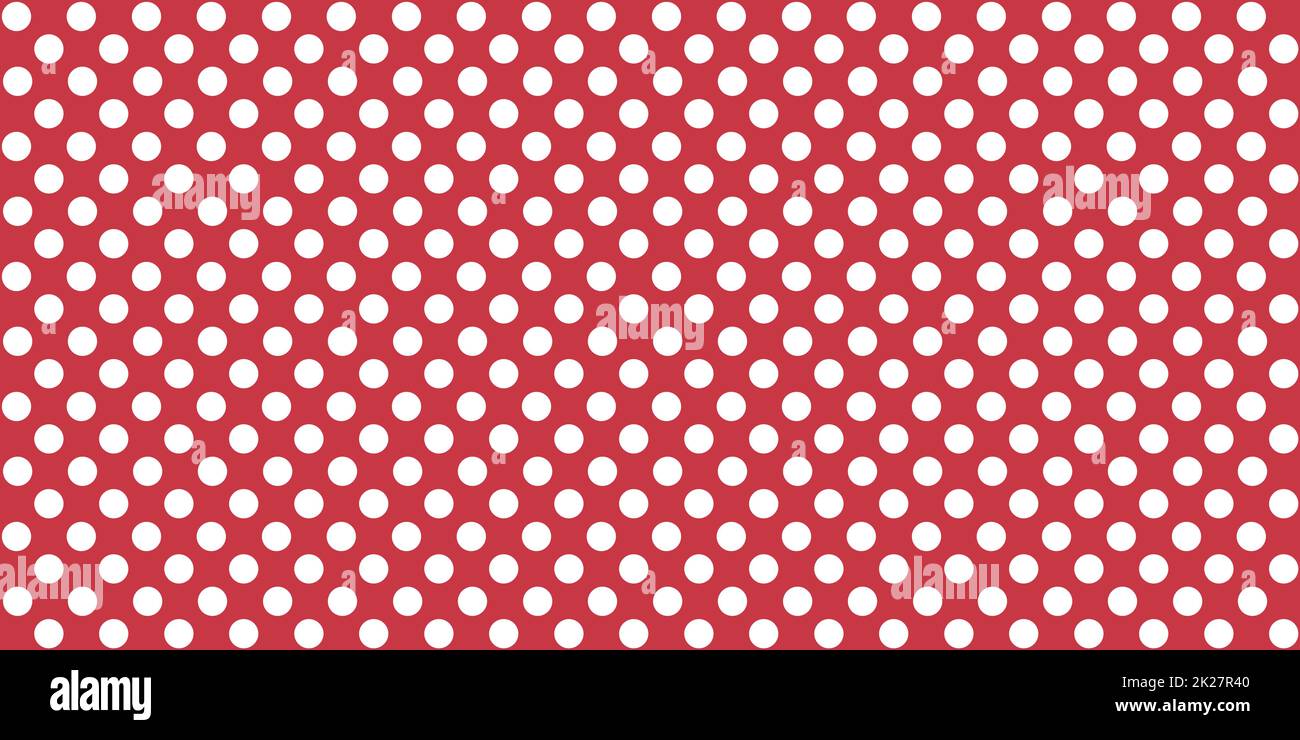 Motif nappe rouge avec points blancs Banque D'Images