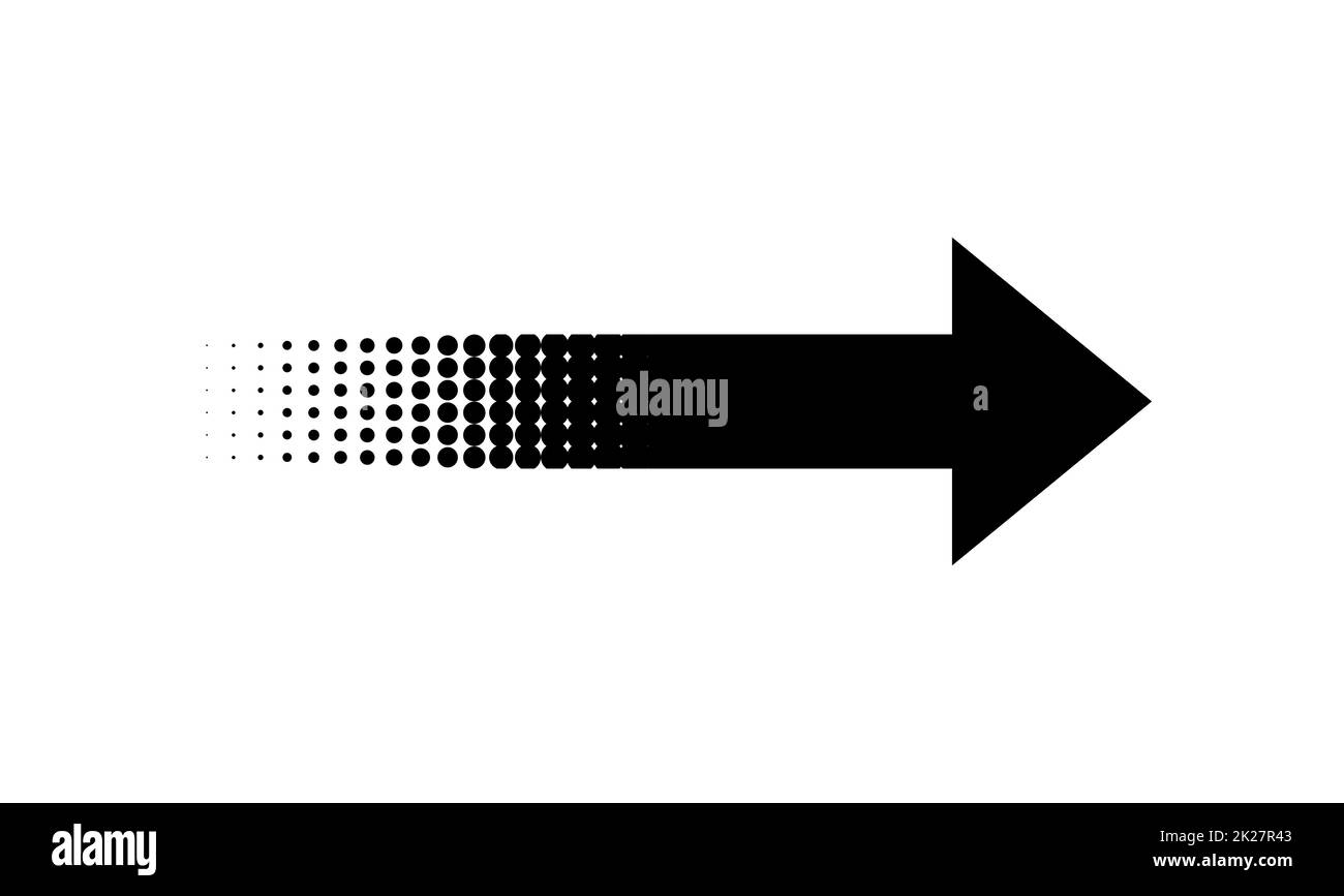 Flèche noire en pointillés - symbole de direction Banque D'Images