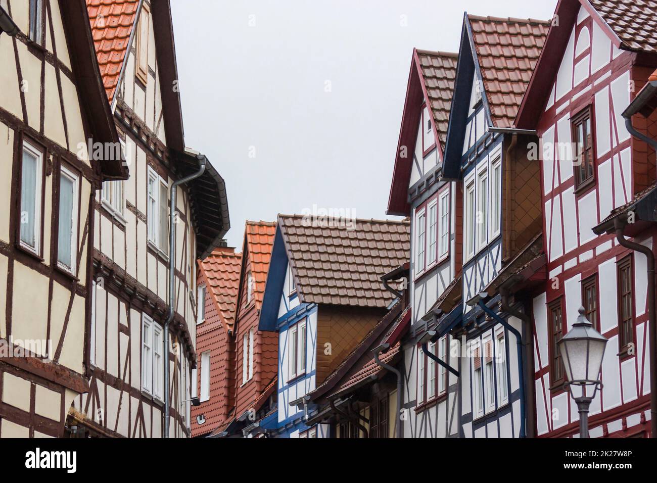 Maisons pittoresques à Bad Sooden-Allendorf dans la vallée de Werra en Allemagne Banque D'Images