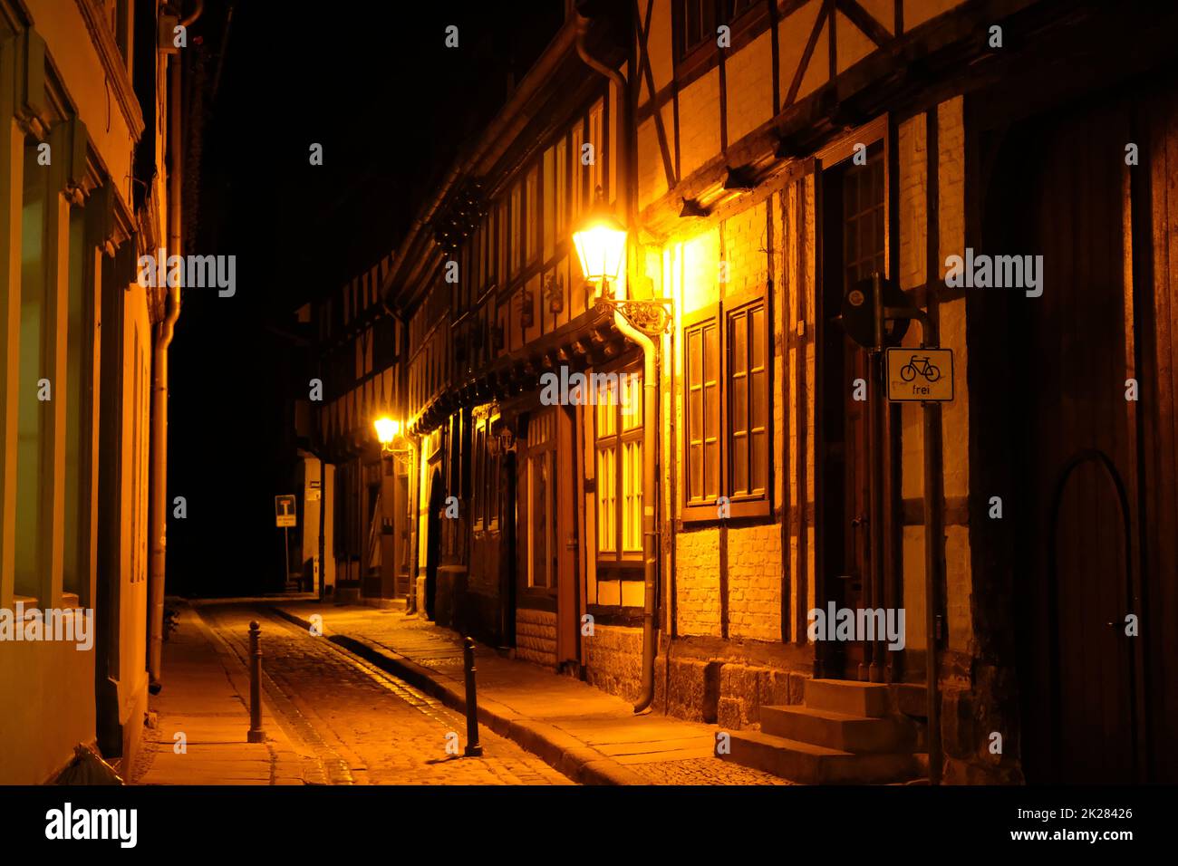 Quedlinburg la nuit Banque D'Images