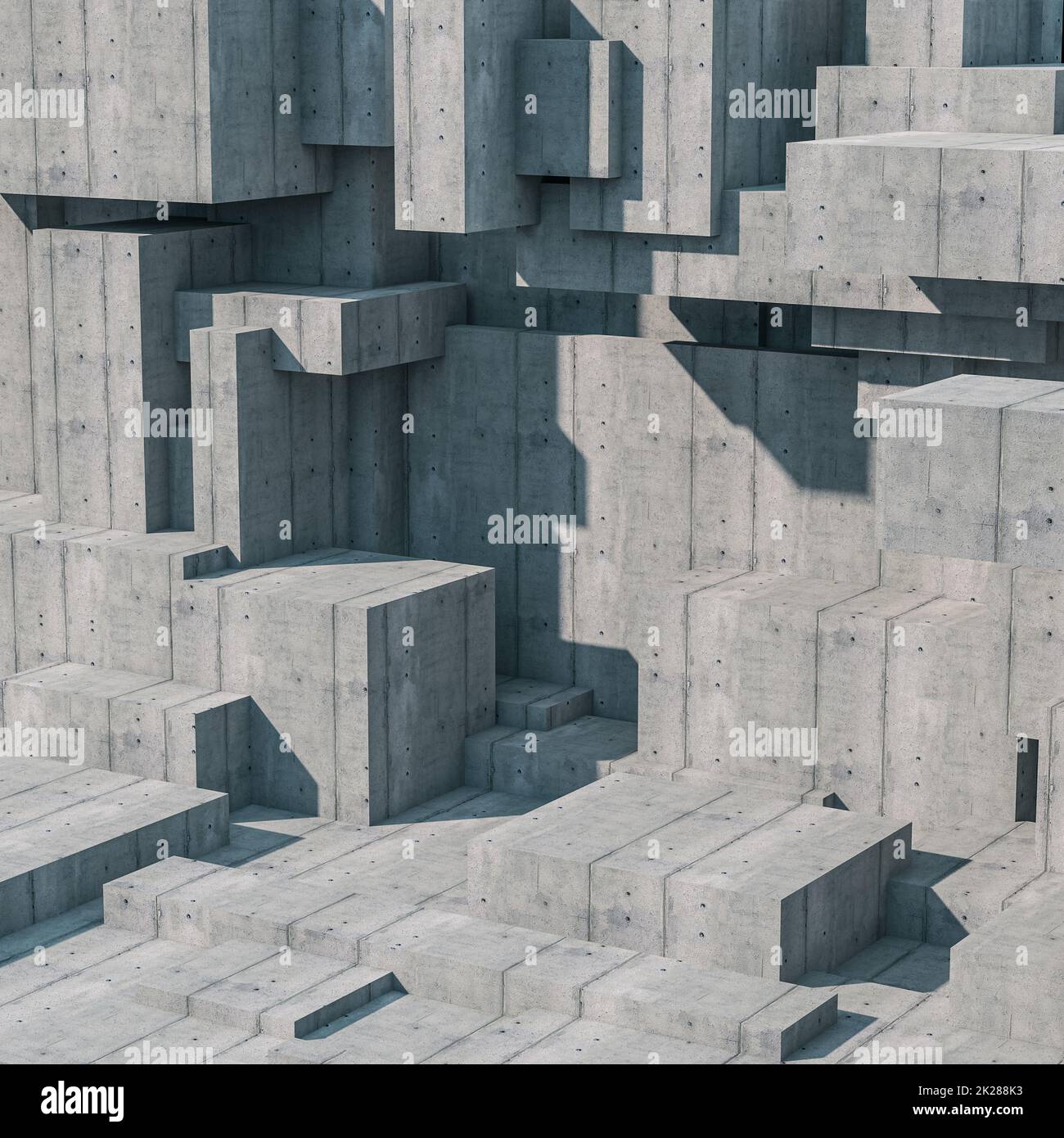 blocs de béton structure abstraite format carré. Banque D'Images