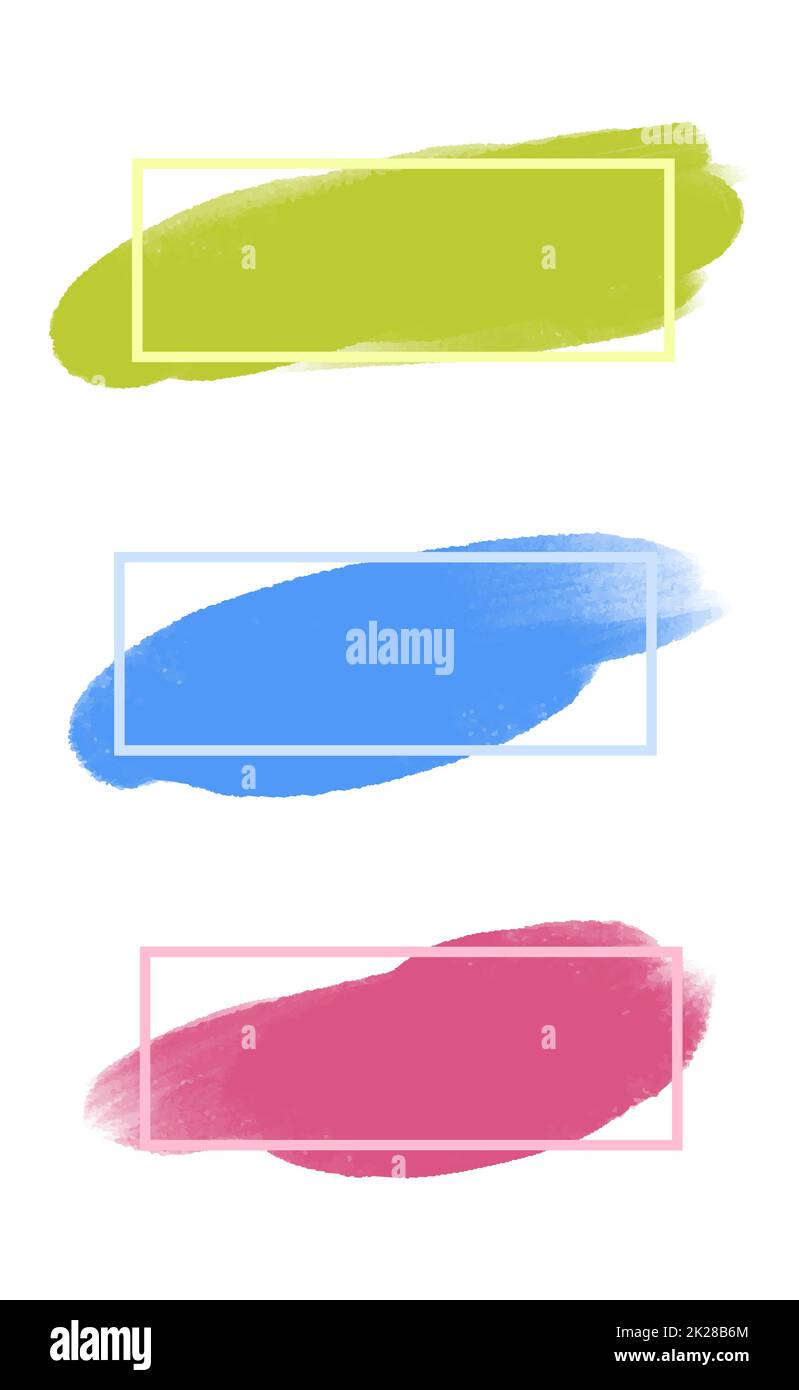 Trois traits de peinture de couleur avec cadre et place pour le texte - vecteur Banque D'Images Trois traits de peinture de couleur avec cadre et place pour le texte - vecteur Banque D'Images