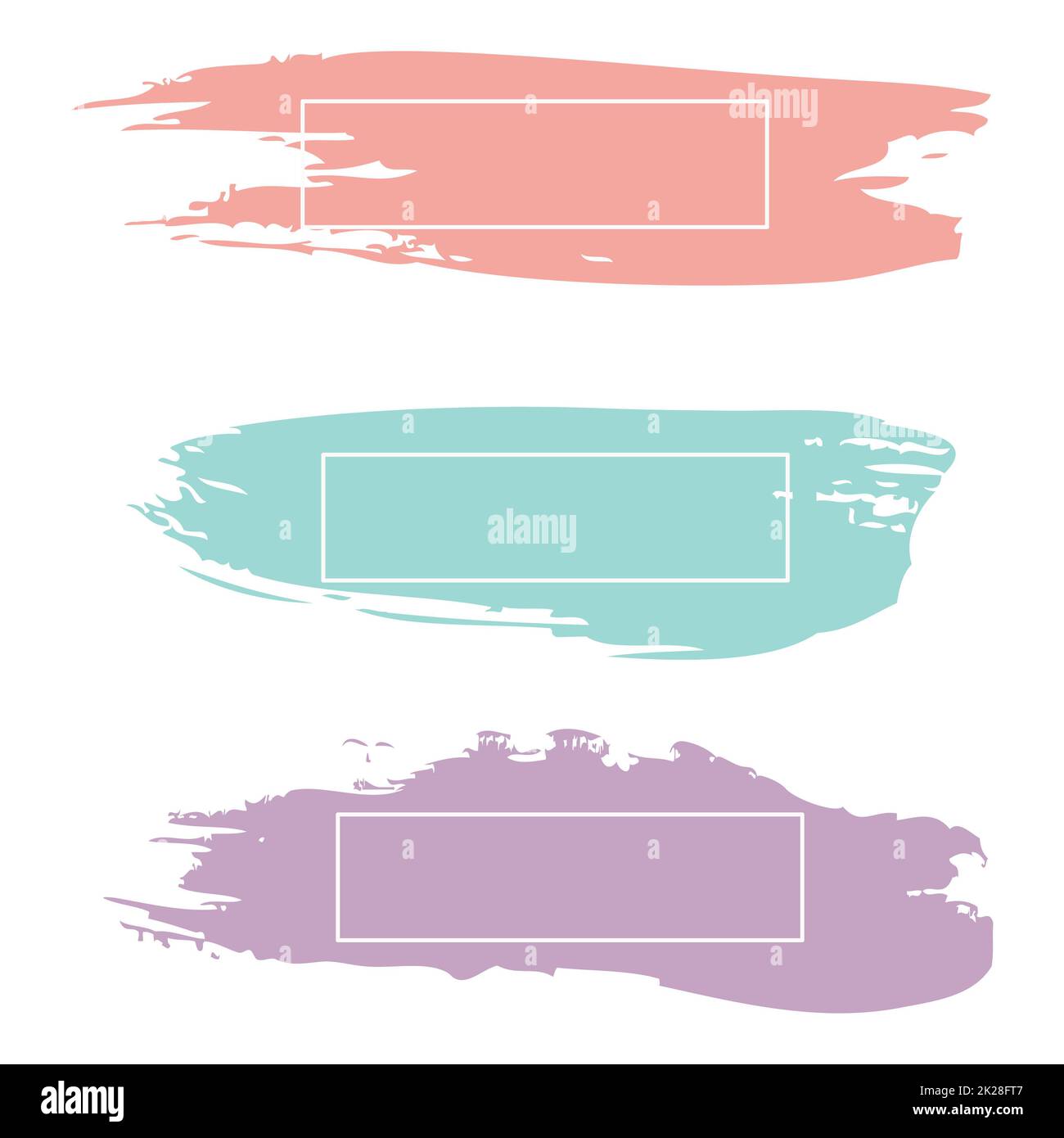 Trois traits de peinture de couleur avec cadre et place pour le texte - vecteur Banque D'Images Trois traits de peinture de couleur avec cadre et place pour le texte - vecteur Banque D'Images