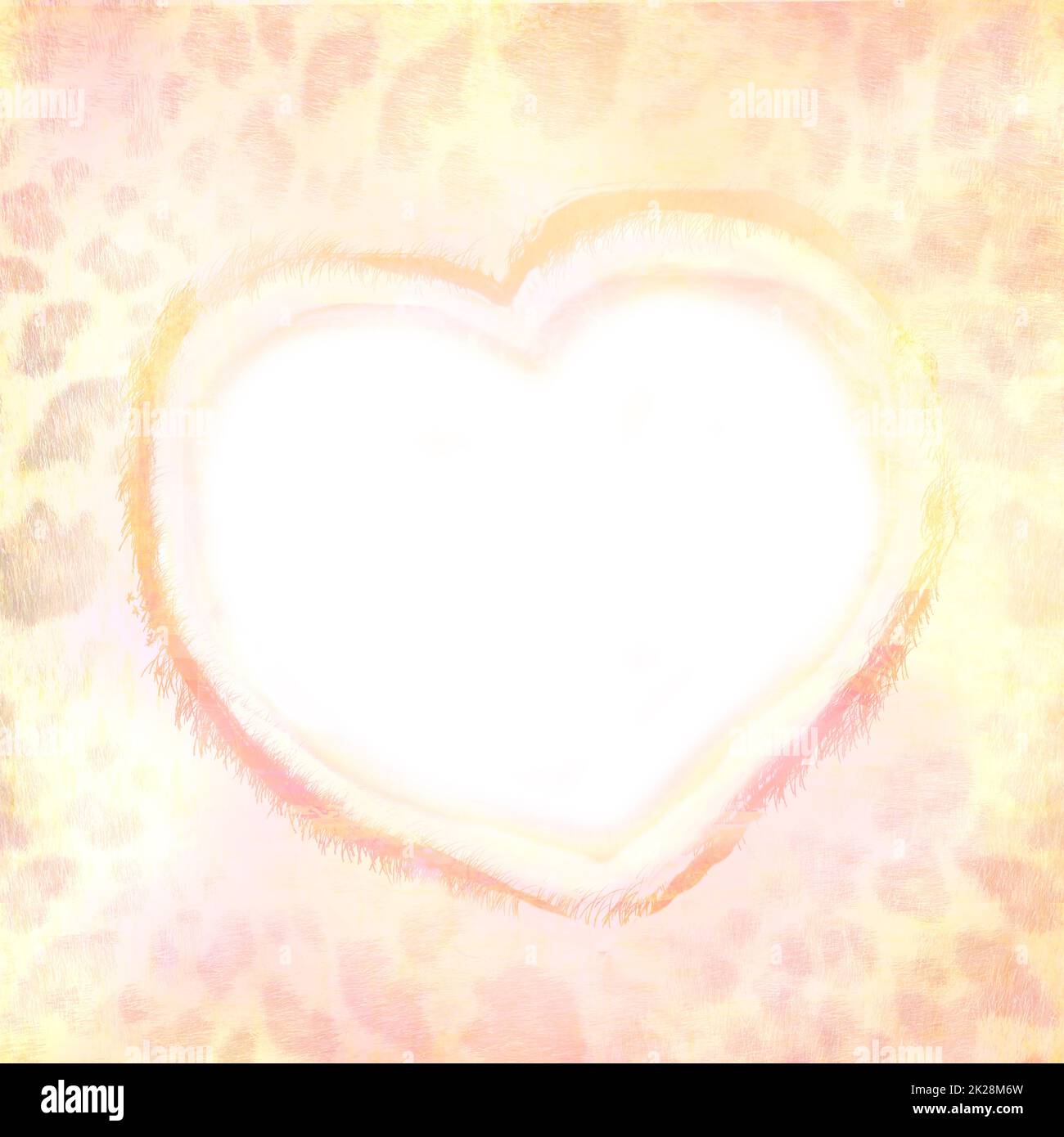 magnifique imprimé léopard féminin avec cadre en forme de coeur Banque D'Images