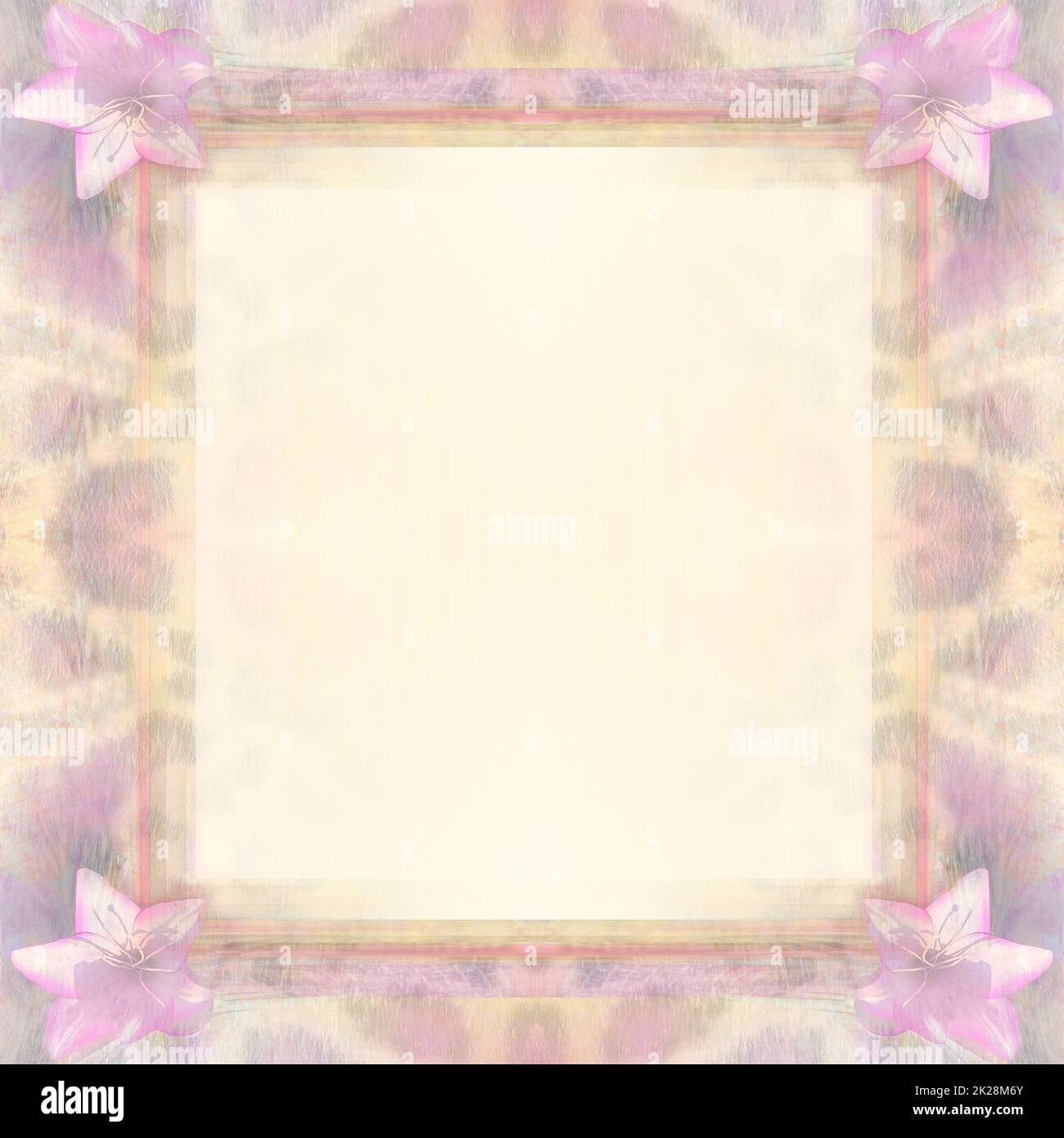 Cadre vintage pour des félicitations avec de belles fleurs roses et l'imprimé léopard Banque D'Images