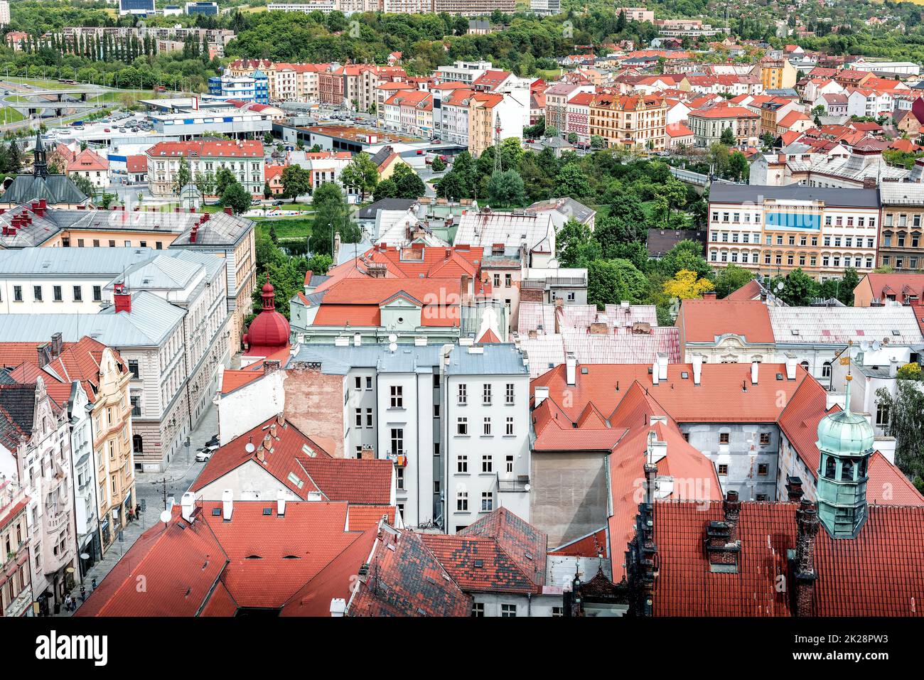 Vue aérienne de Pilsen, République tchèque Banque D'Images