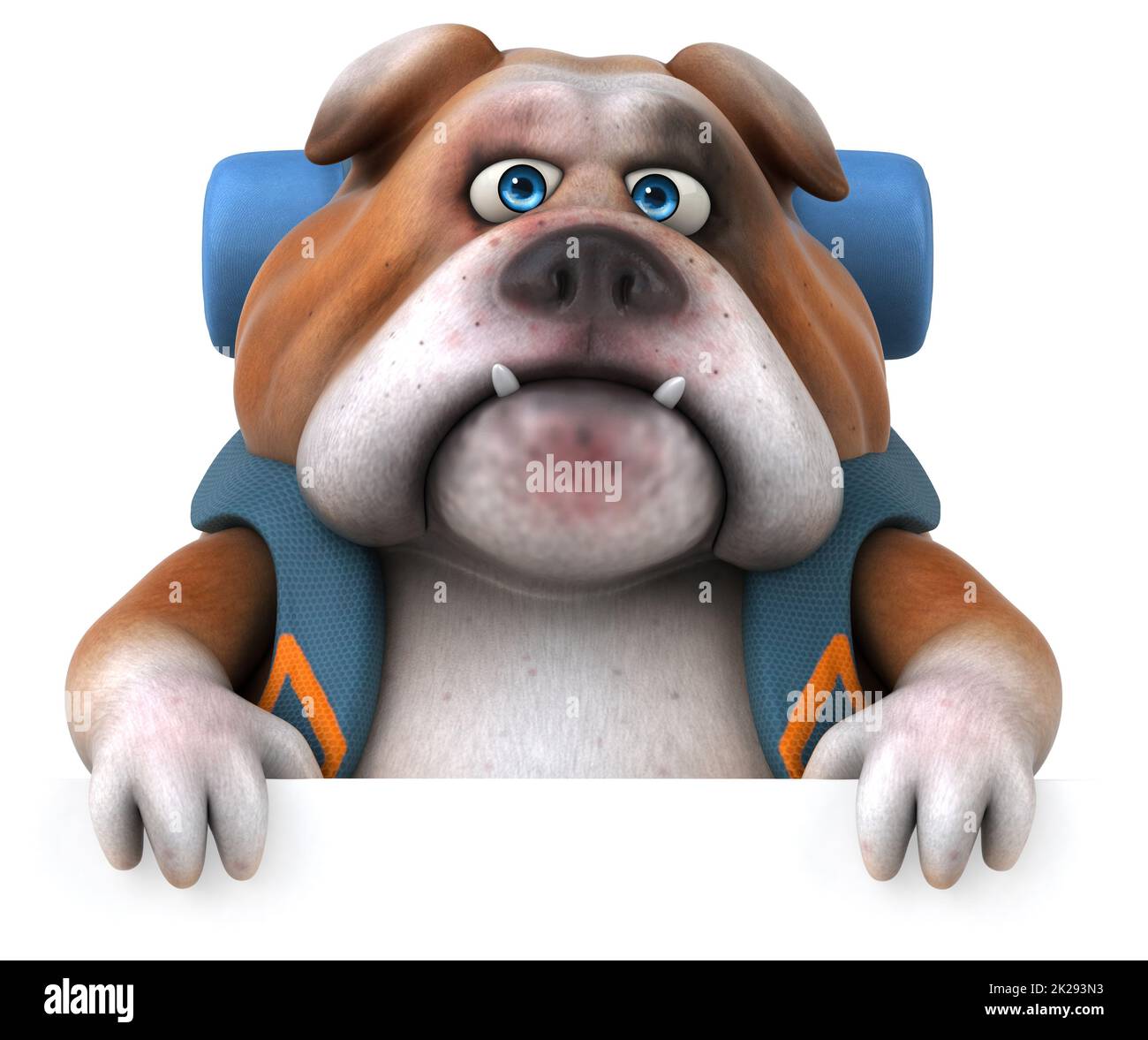 Fun backpacker bulldog personnage Banque D'Images