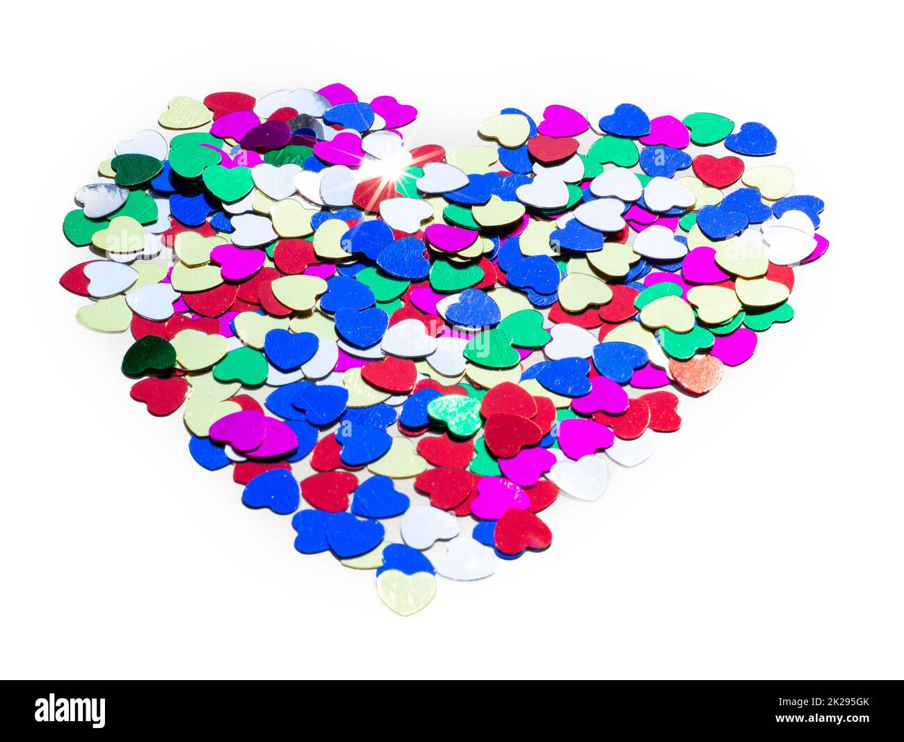 Colorer les coeurs sur la table pour la Saint-Valentin Banque D'Images