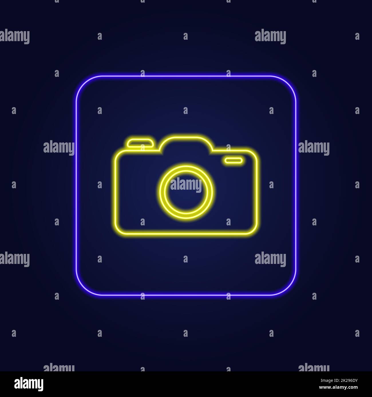 Superbe icône d'appareil photo au néon coloré et élégant - Vector Banque D'Images