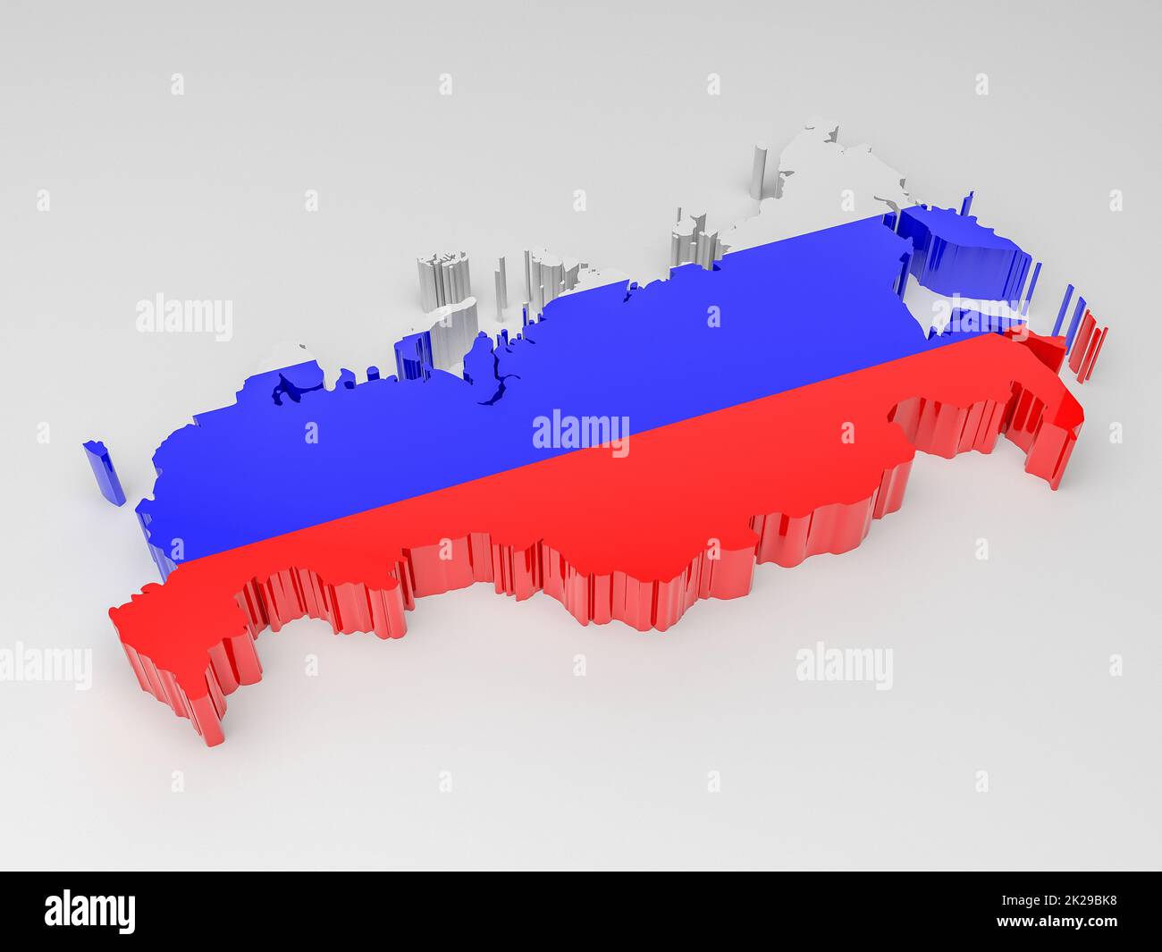 Carte de la Russie avec drapeau russe Banque D'Images