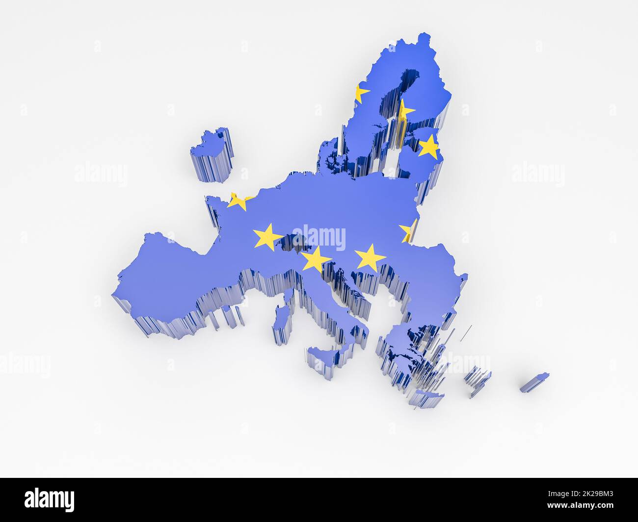 Carte de l'Union européenne avec drapeau européen Banque D'Images