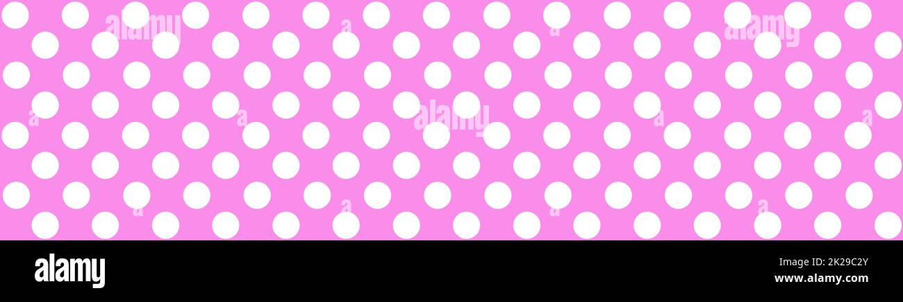 Bannière d'arrière-plan à pois - blanc rose Banque D'Images