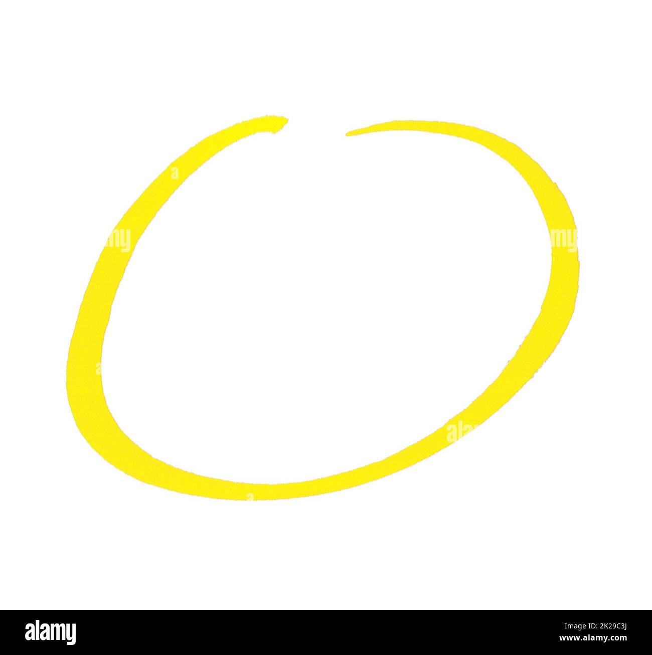 Cercle de crayon tracé à la main jaune Banque D'Images Cercle de crayon tracé à la main jaune Banque D'Images