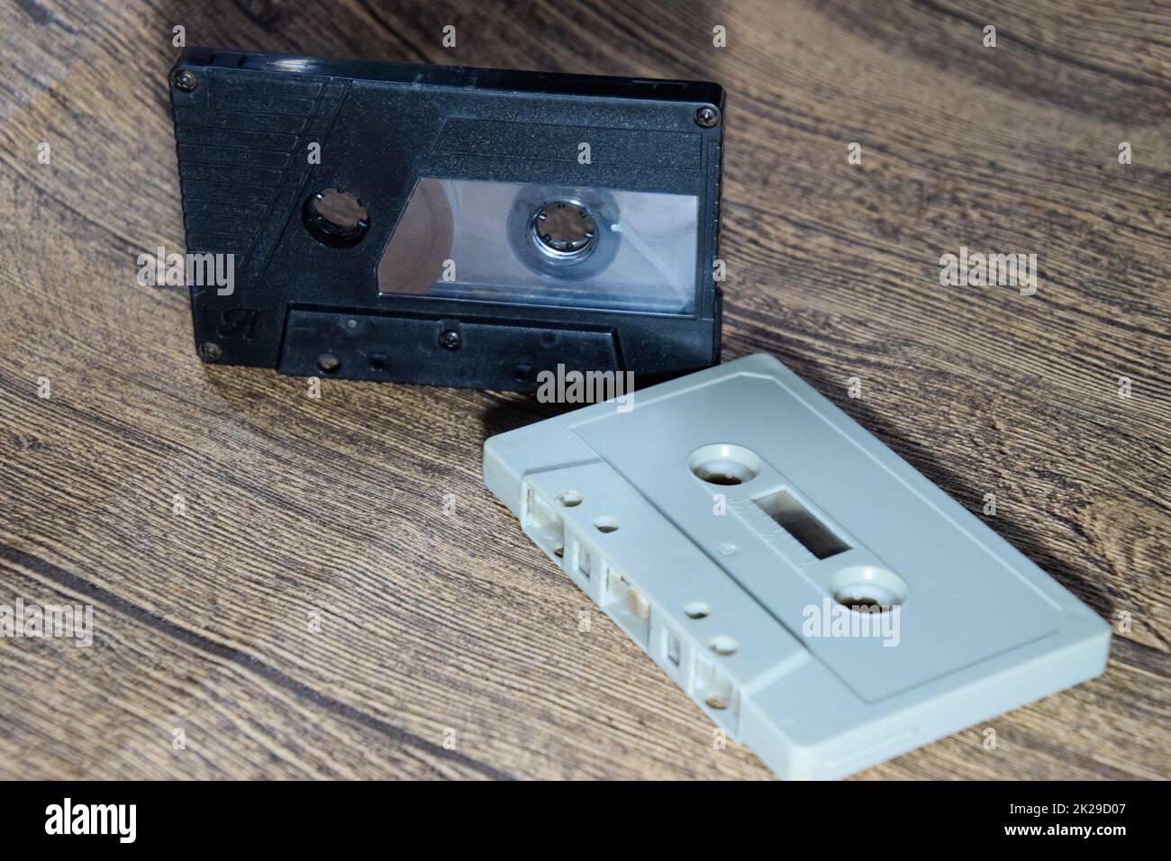 Cassette audio. Lecteur de cassettes compact de milieu de musique rétro. Banque D'Images