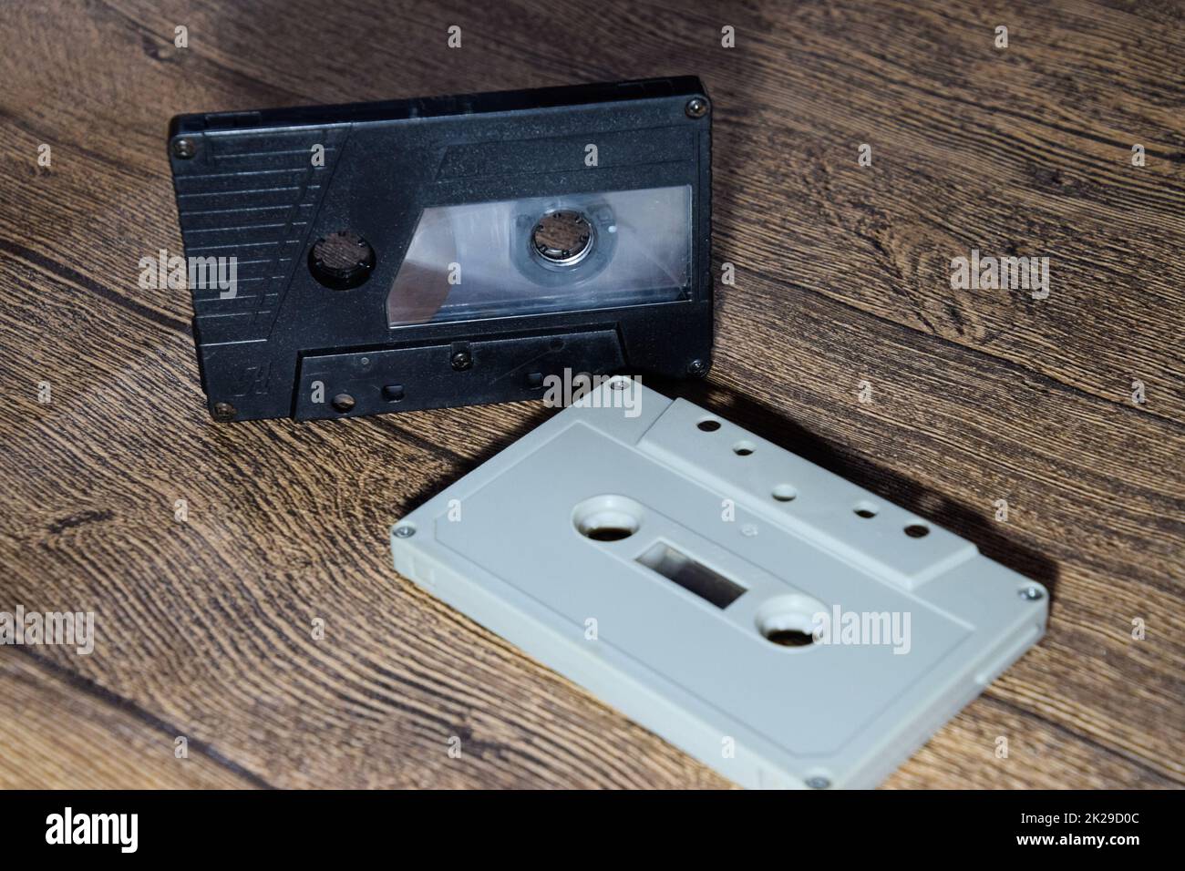 Cassette audio. Lecteur de cassettes compact de milieu de musique rétro. Banque D'Images