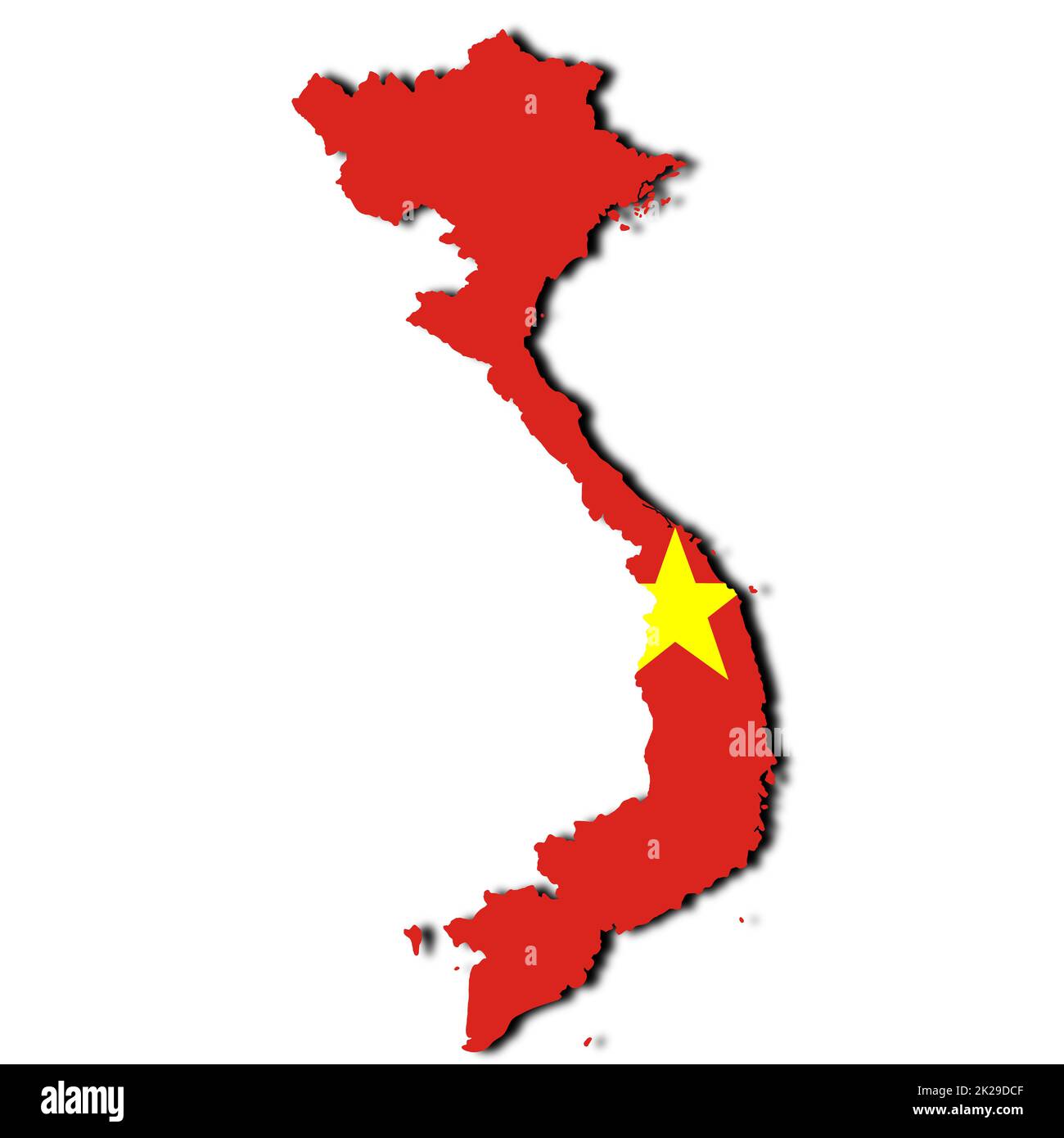 Carte du Vietnam sur fond blanc avec illustration du chemin d'écrêtage 3D Banque D'Images