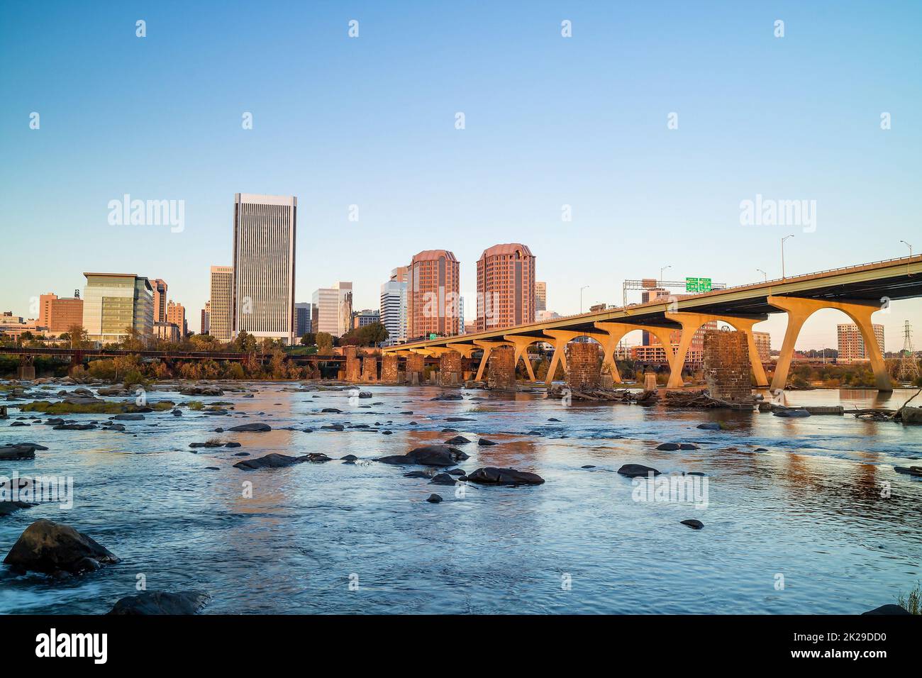 Vue sur la skyline à Richmond, en Virginie. Banque D'Images