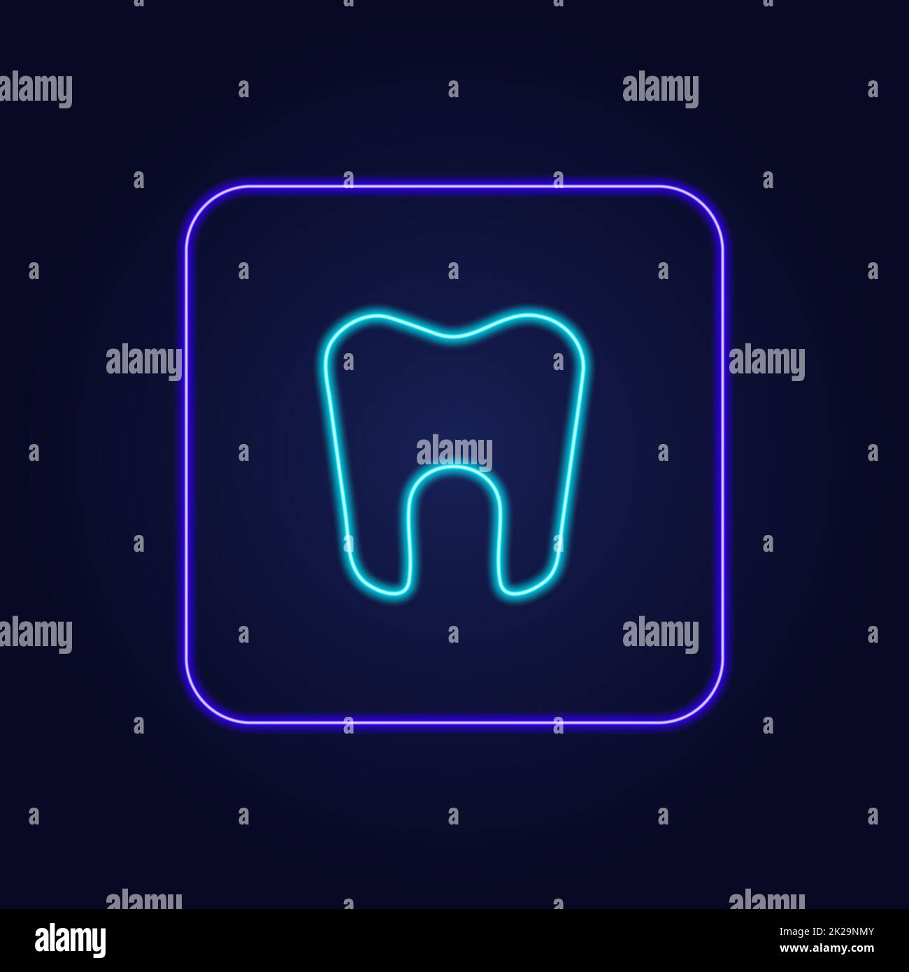 Magnifique icône en forme de dent fluo colorée et élégante - Vector Banque D'Images