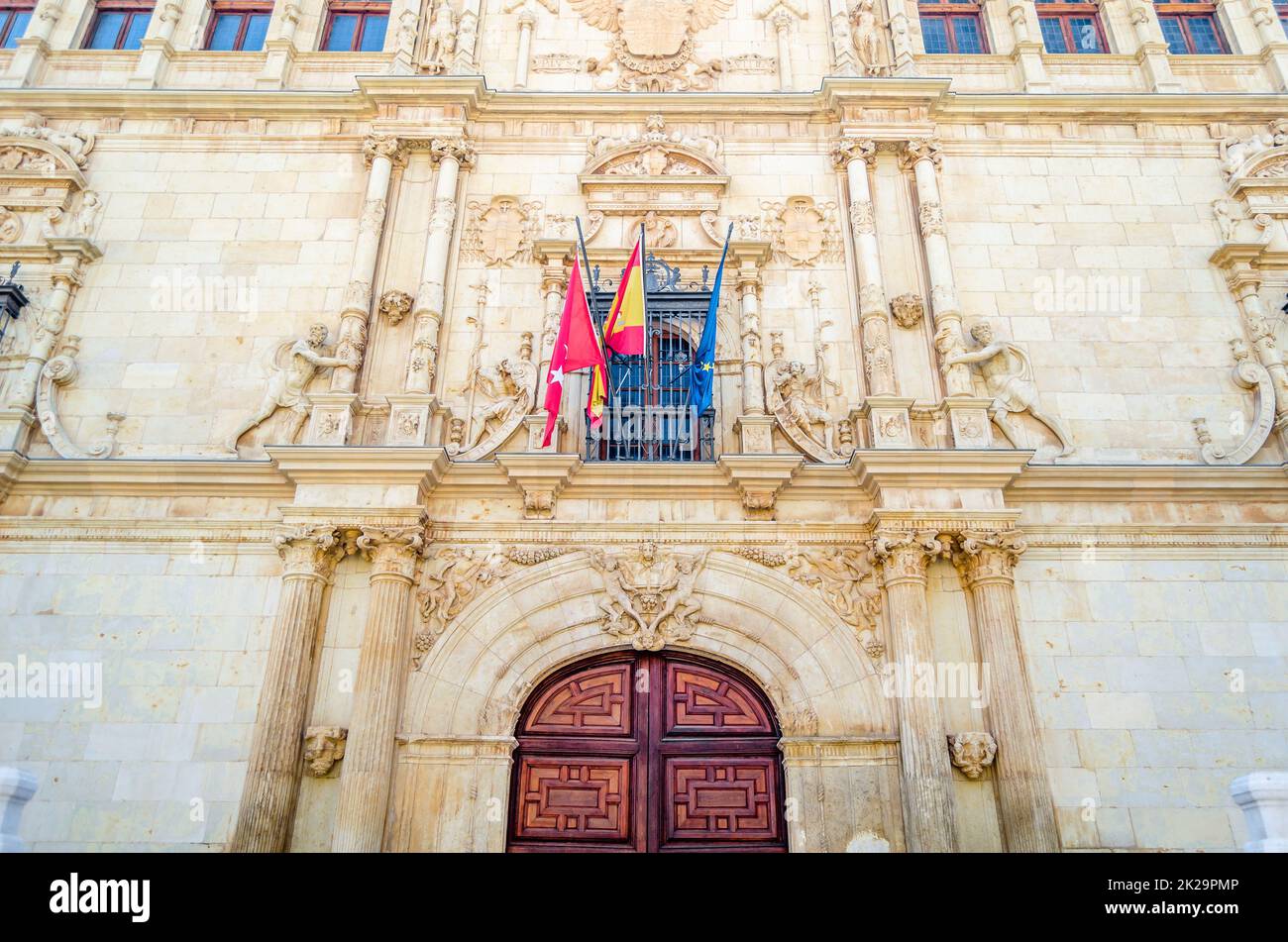 Détail architectural, monument à Alcala de Henares, province de Madrid, Espagne Banque D'Images