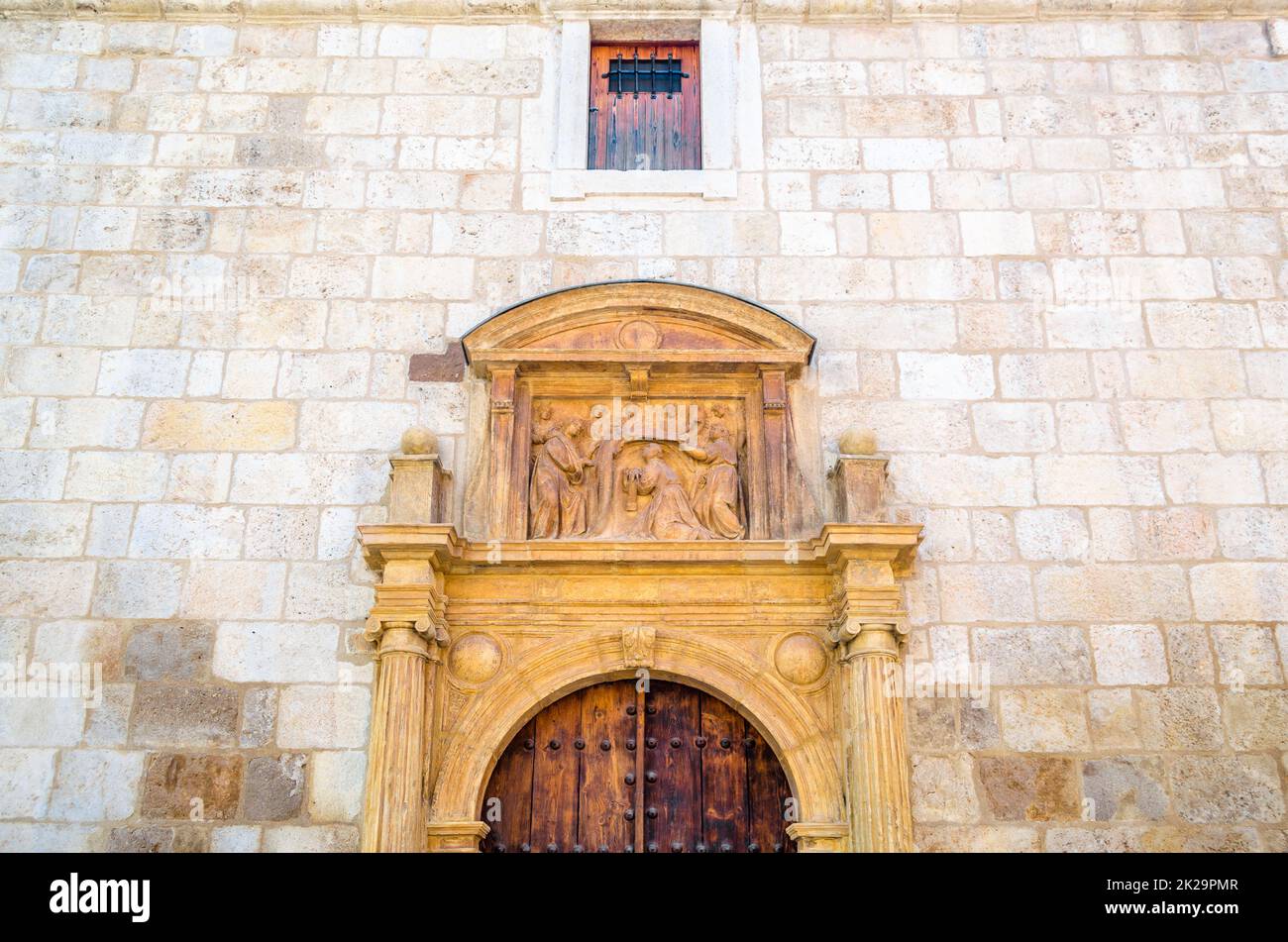Détail architectural, monument à Alcala de Henares, province de Madrid, Espagne Banque D'Images